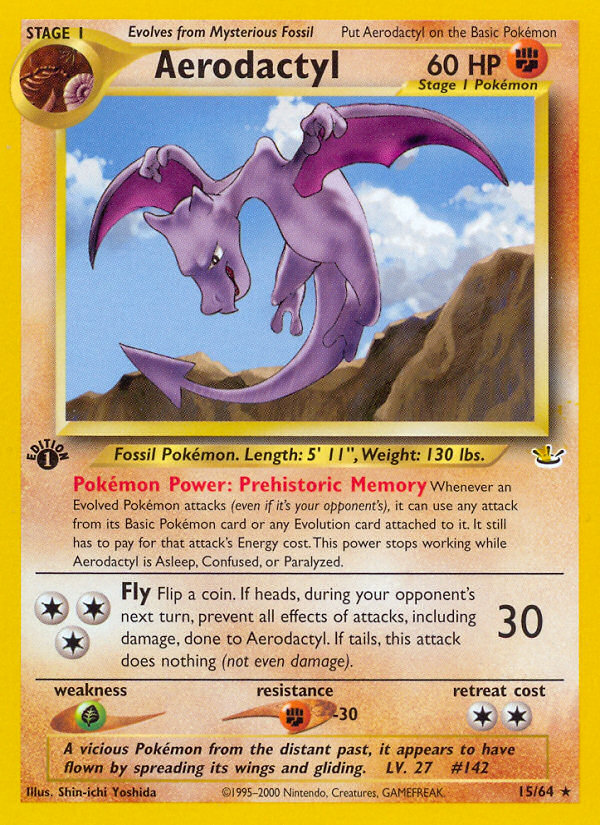 1st edition neo3-15 – Pokémon Aerodactyl - 15/64 - Rare - 1st Edition [neo3-15] [Non-Holo] - Aerodactyl - 15/64 - Rare - 1st Edition