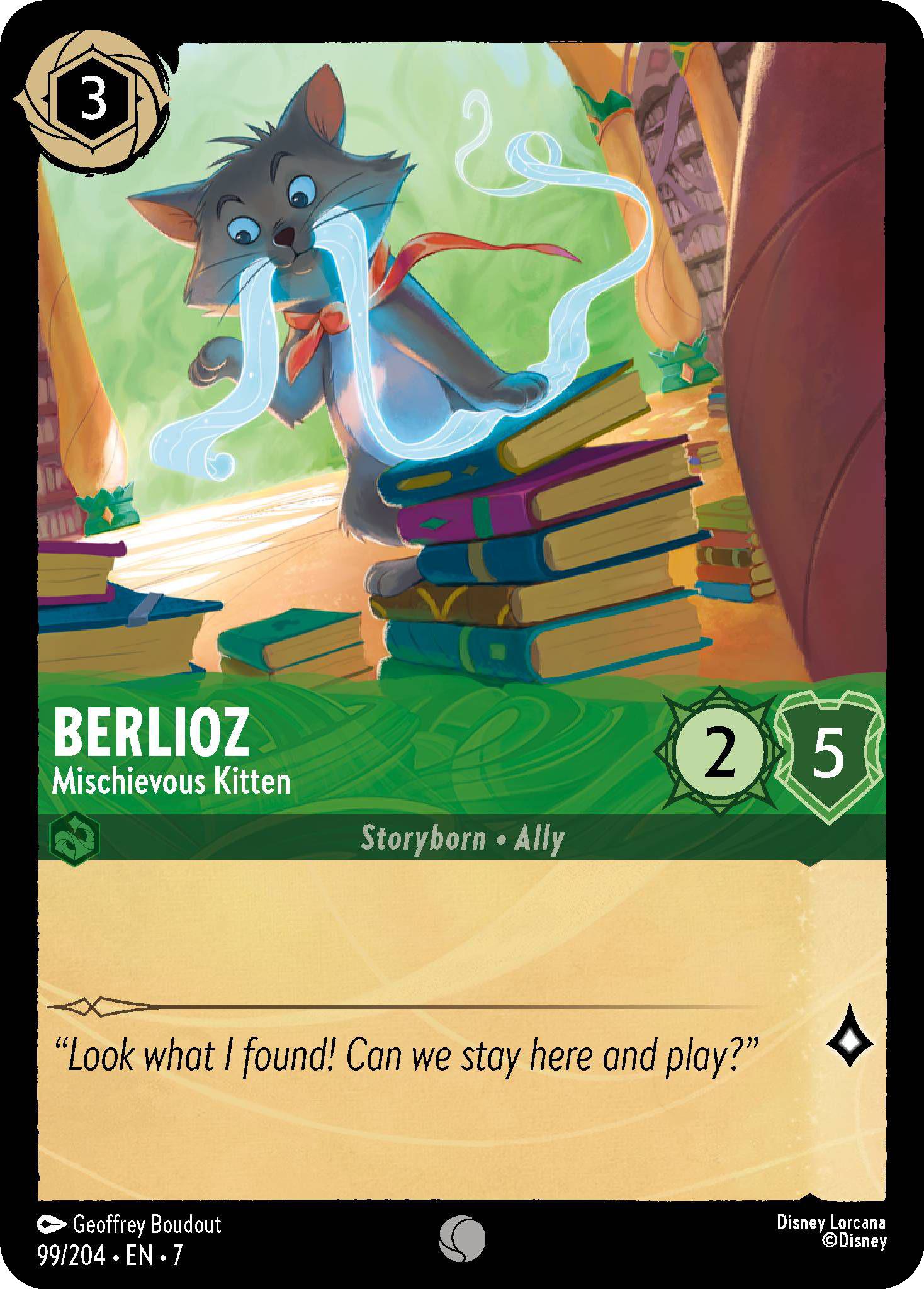 Lorcana Berlioz - Mischievous Kitten - 99/204 [Archazia's Island] [Non-Foil]