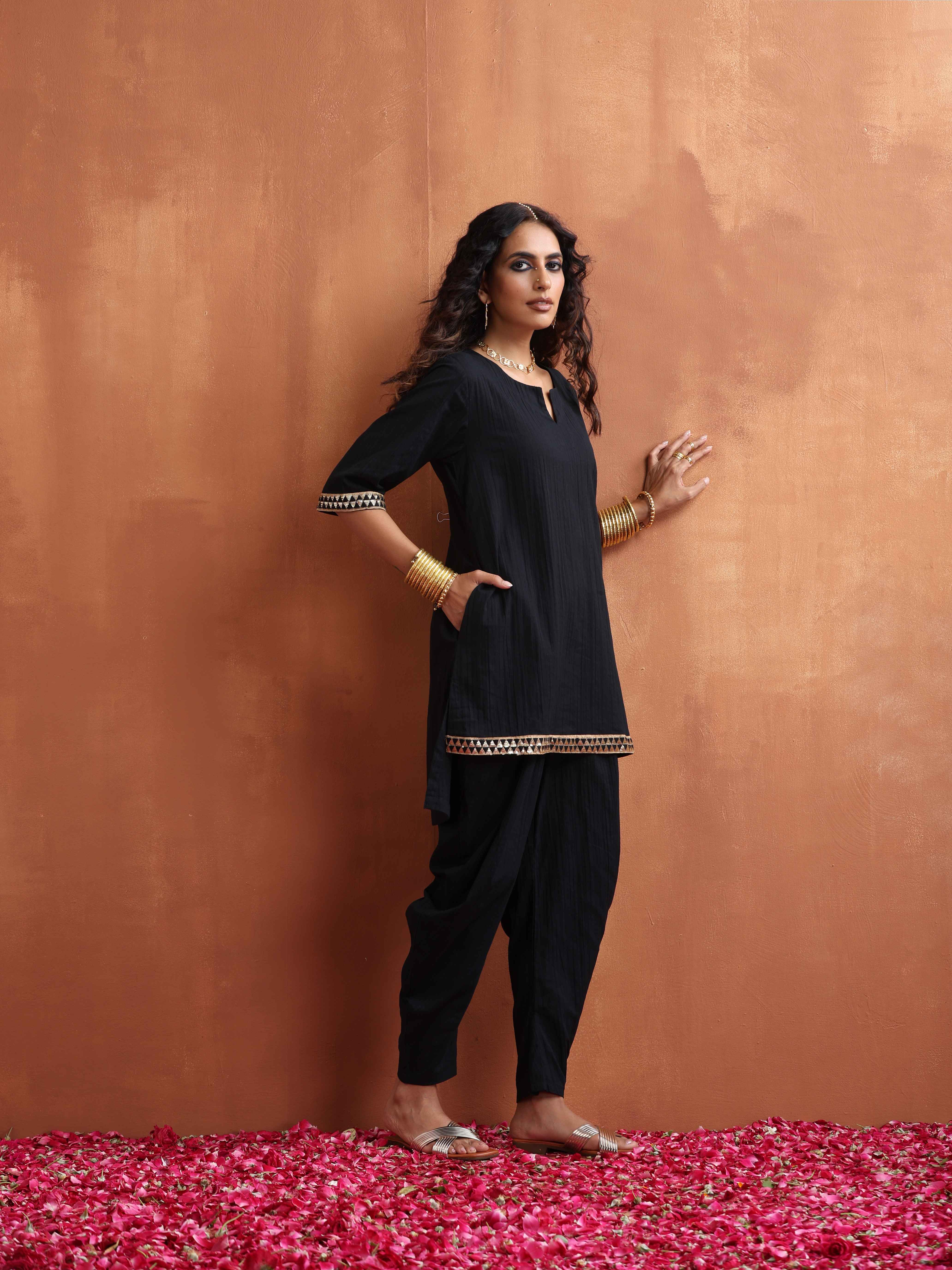 trueBrowns Black Cotton Co-ord Set - view 3