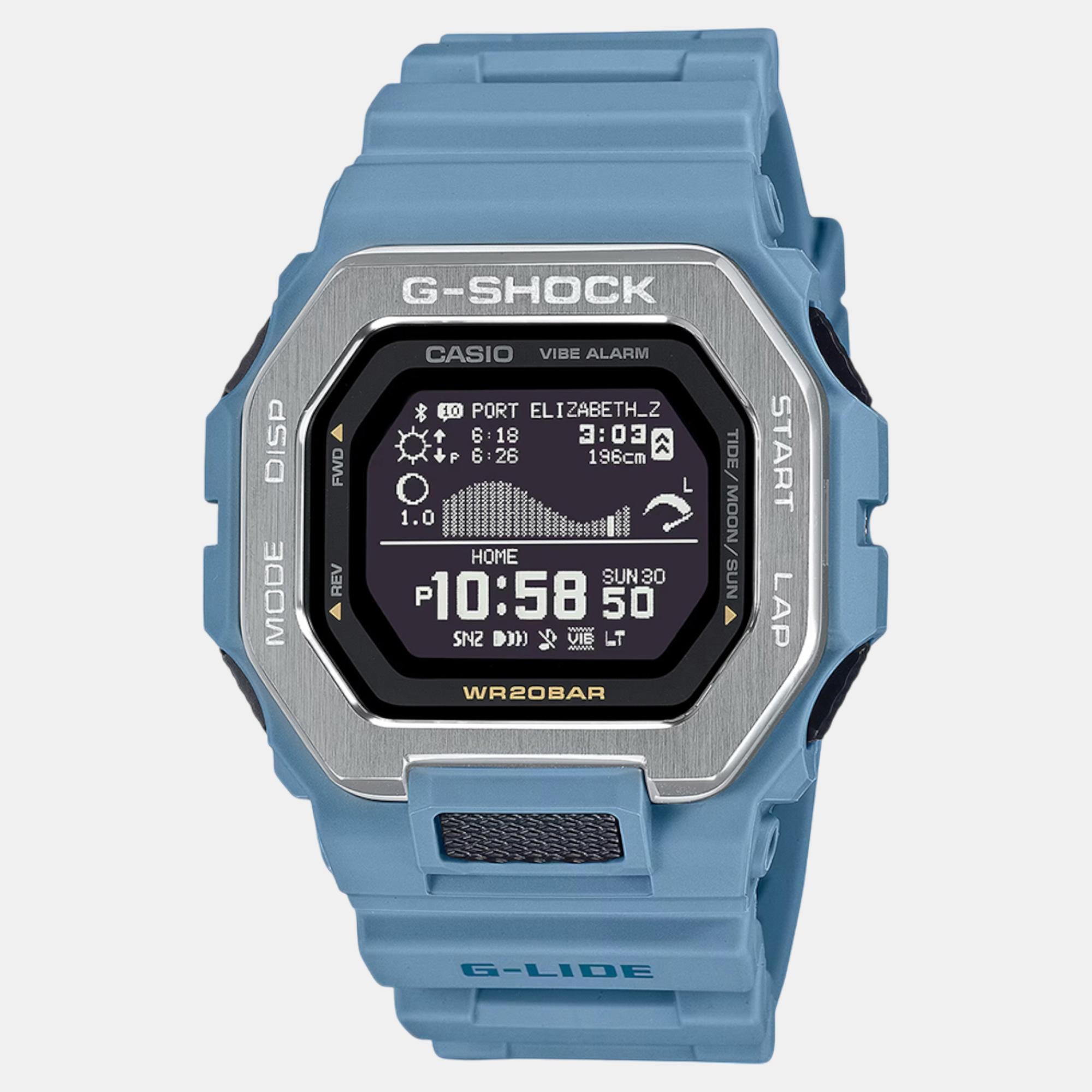 Casio G-Shock Men Quartz Cyan Dial Digital Resin Watch G1566