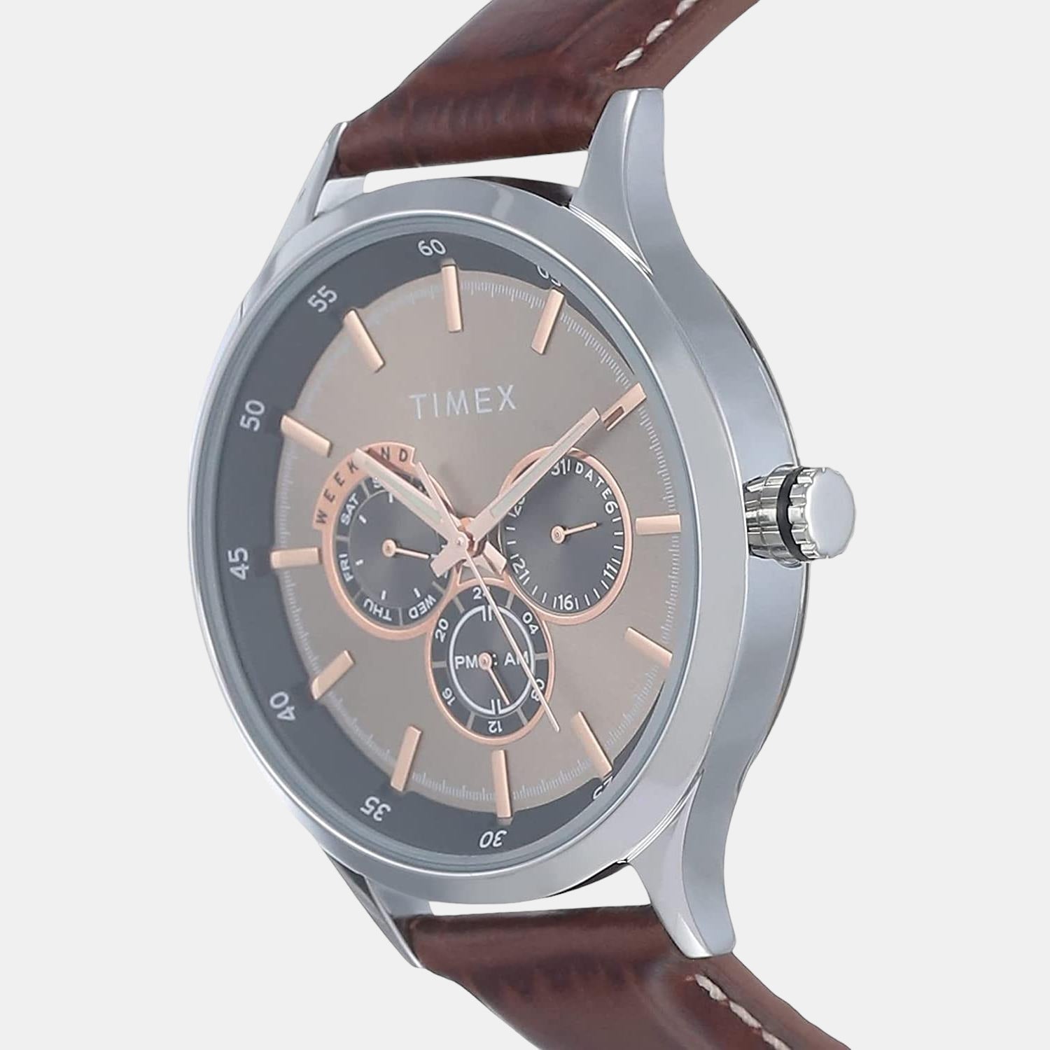 Timex Fashion Men Quartz Grey Dial Chronograph Leather Watch TW000T309 - view 2