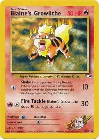 Unlimited gym1u-35 non-holo – Pokémon Blaine's Growlithe - 35/132 - Uncommon - Unlimited [gym1U-35] [Non-Holo]