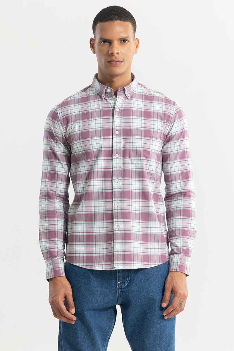 SNITCH Tartan Square Mauve Checks Shirt - view 6