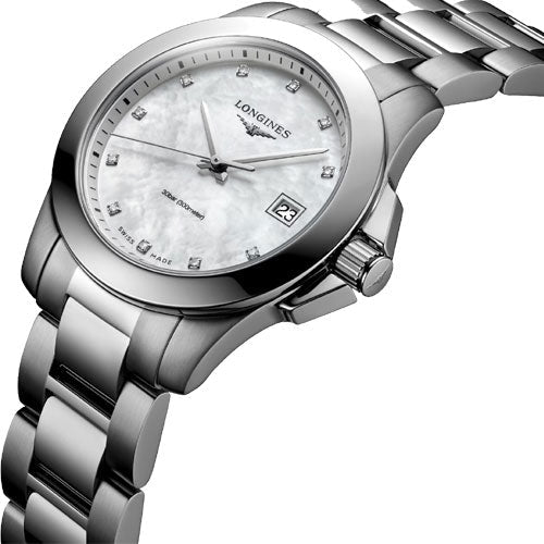 Longines Conquest White Mother-Of-Pearl Dial Women 34mm - view 2