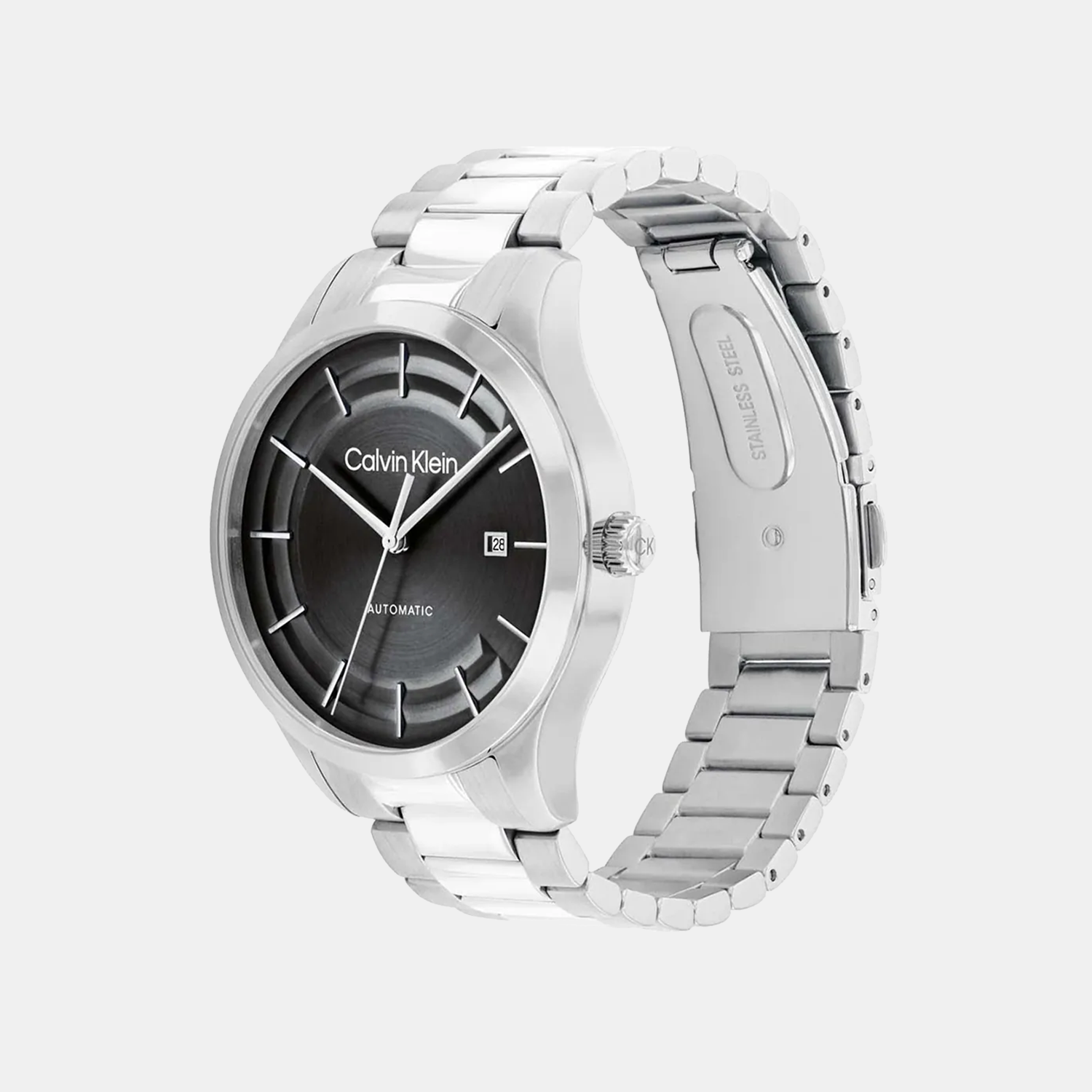 Calvin Klein Ck Iconic Unisex Automatic Black Dial Analog Stainless Steel Watch 25300021 - view 2