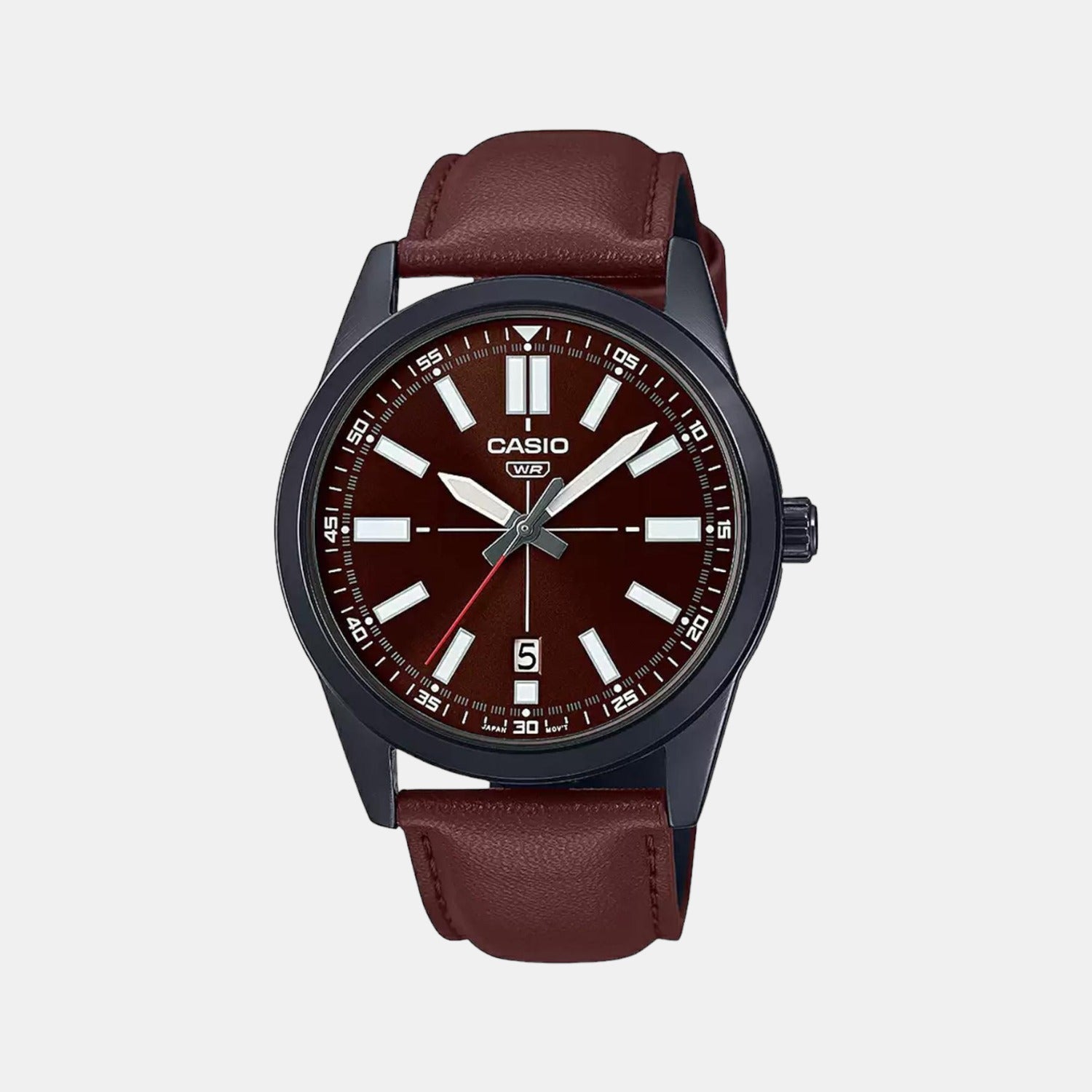 Casio Enticer Men Quartz Brown Dial Analog Leather Watch A1946