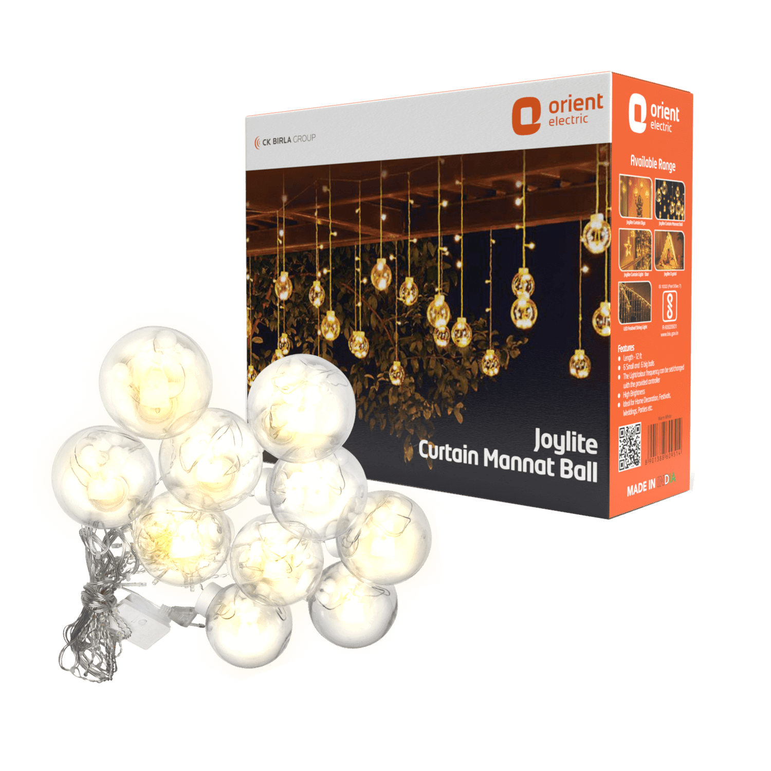 orientelectric Joylite Mannat Ball LED Curtain Light for Home