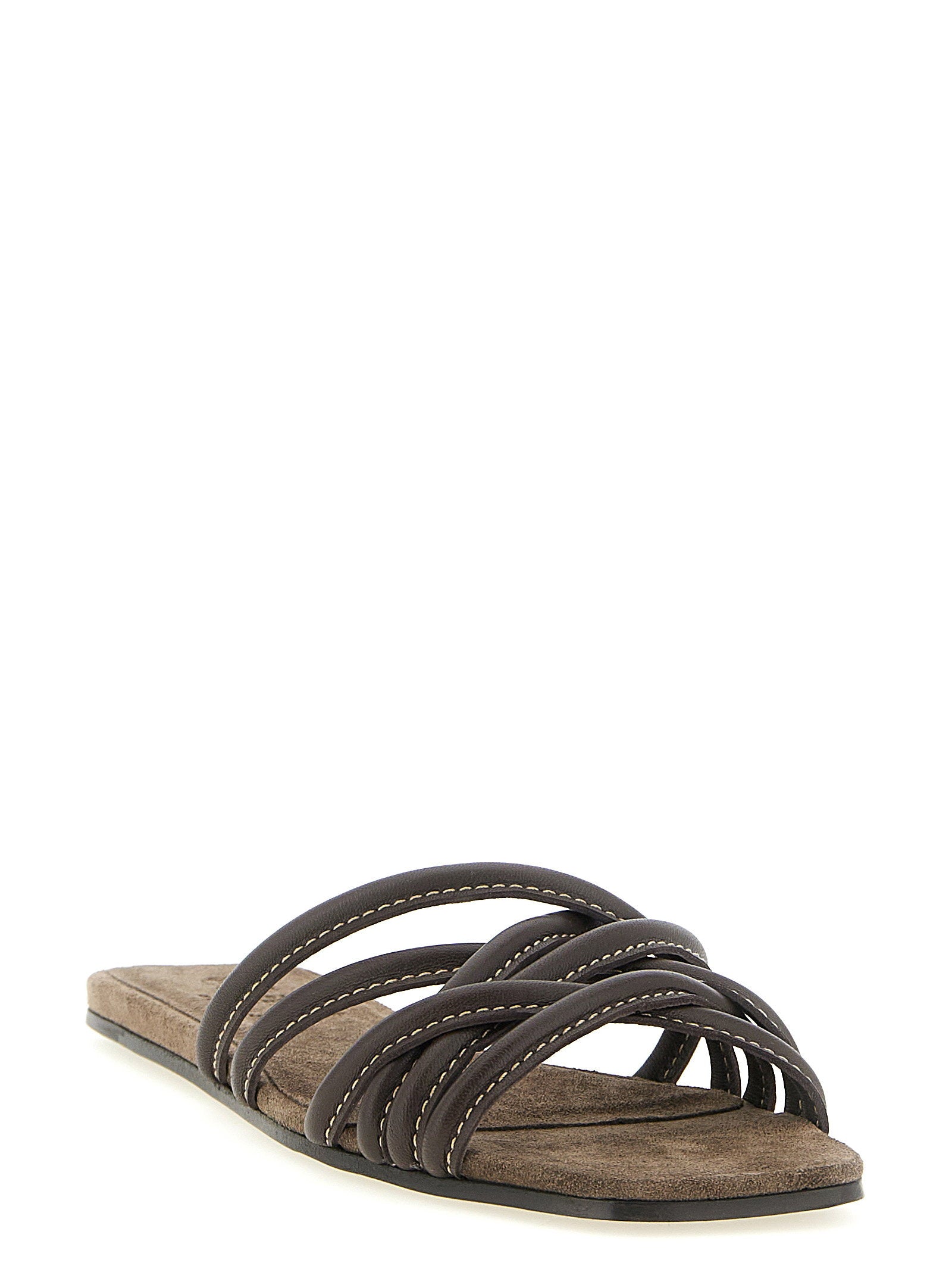 Brunello Cucinelli Leather Slides - view 2