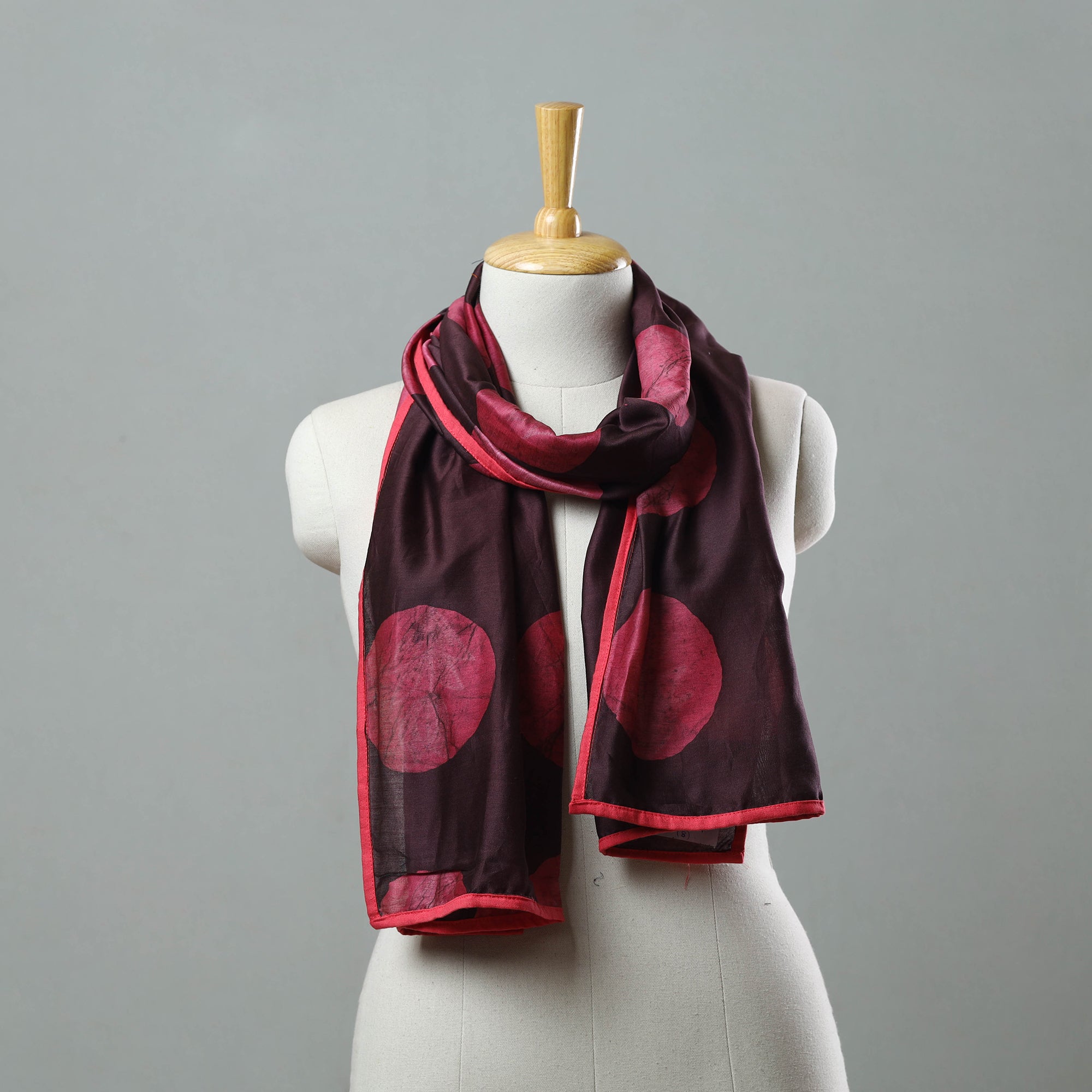 Tie dye stole – STOLES & SCARVES Brown - Chanderi Silk Nui Shibori Tie & Dye Stole 08