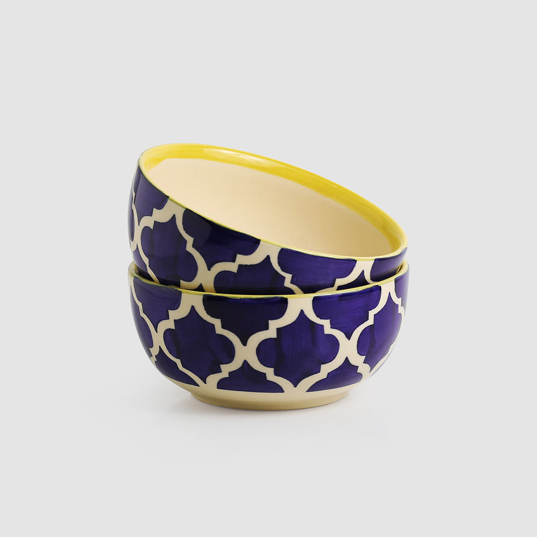 EXCLUSIVELANE Blue - 'Two Mediterranean Bowls' Handpainted Serving Bowls In Ceramic (Set Of 2) - view 2