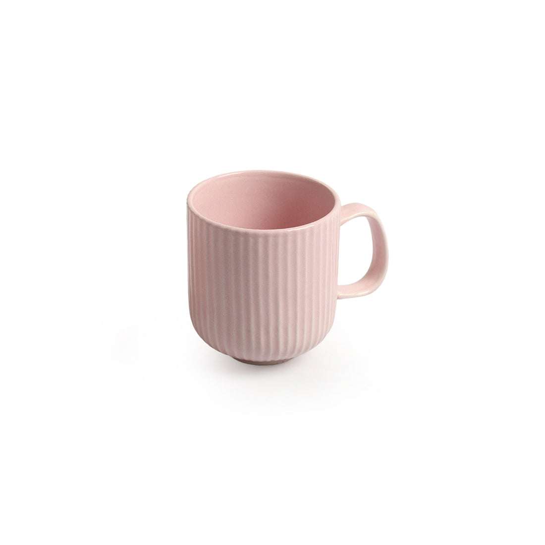 EXCLUSIVELANE 'Coral Reef' Glazed Studio Pottery Ceramic Tea & Coffee Mugs (Set of 2, 300 ml, Pink) - view 3