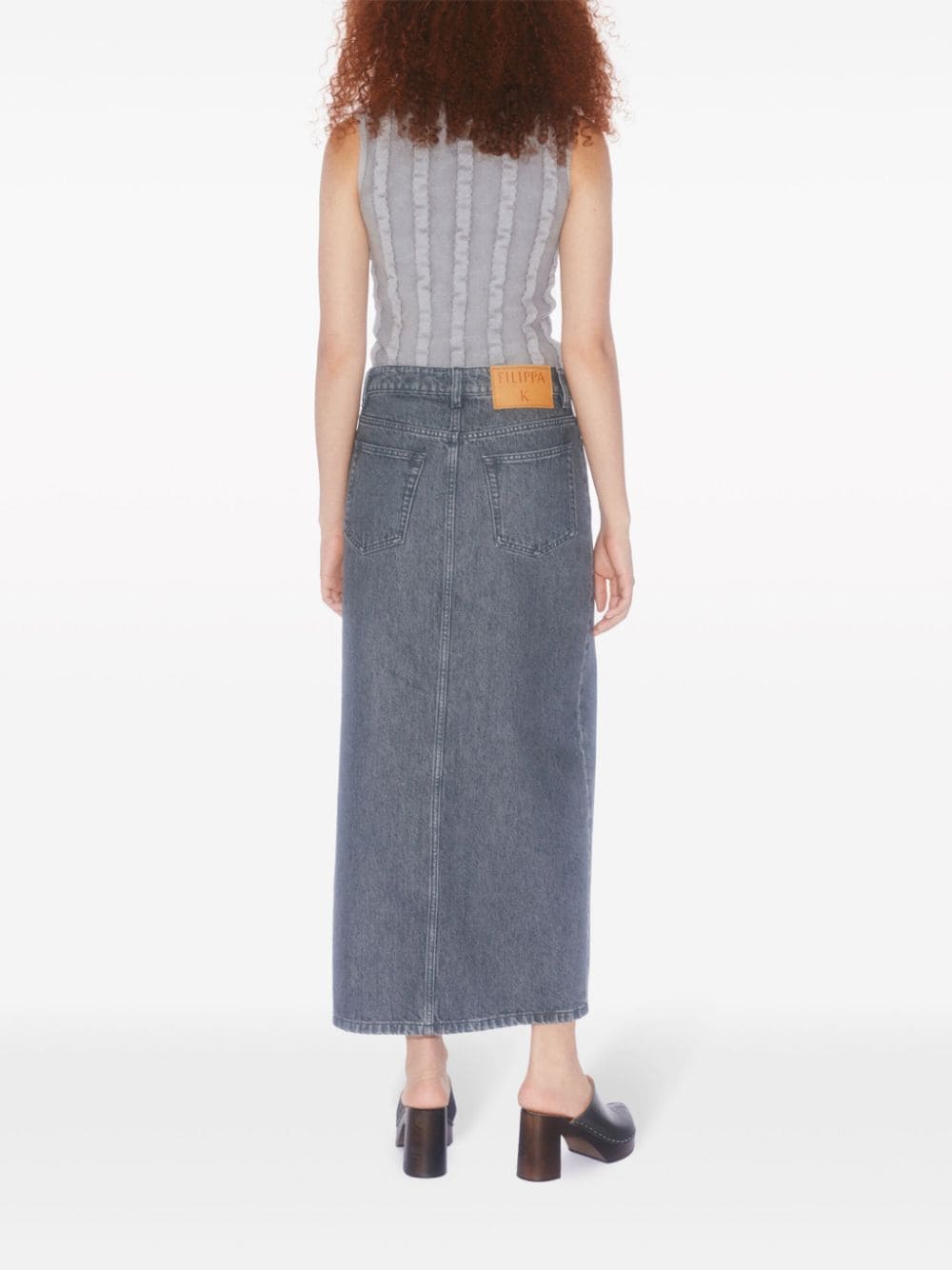 Filippa K Conscious Criteria page Slit denim long skirt - view 3