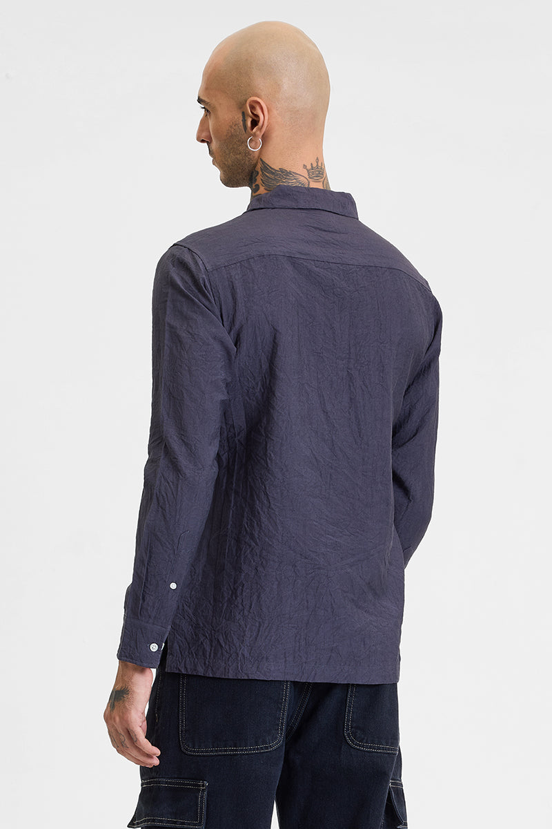 SNITCH Charcoal Grey Crinkle Shirt - view 8