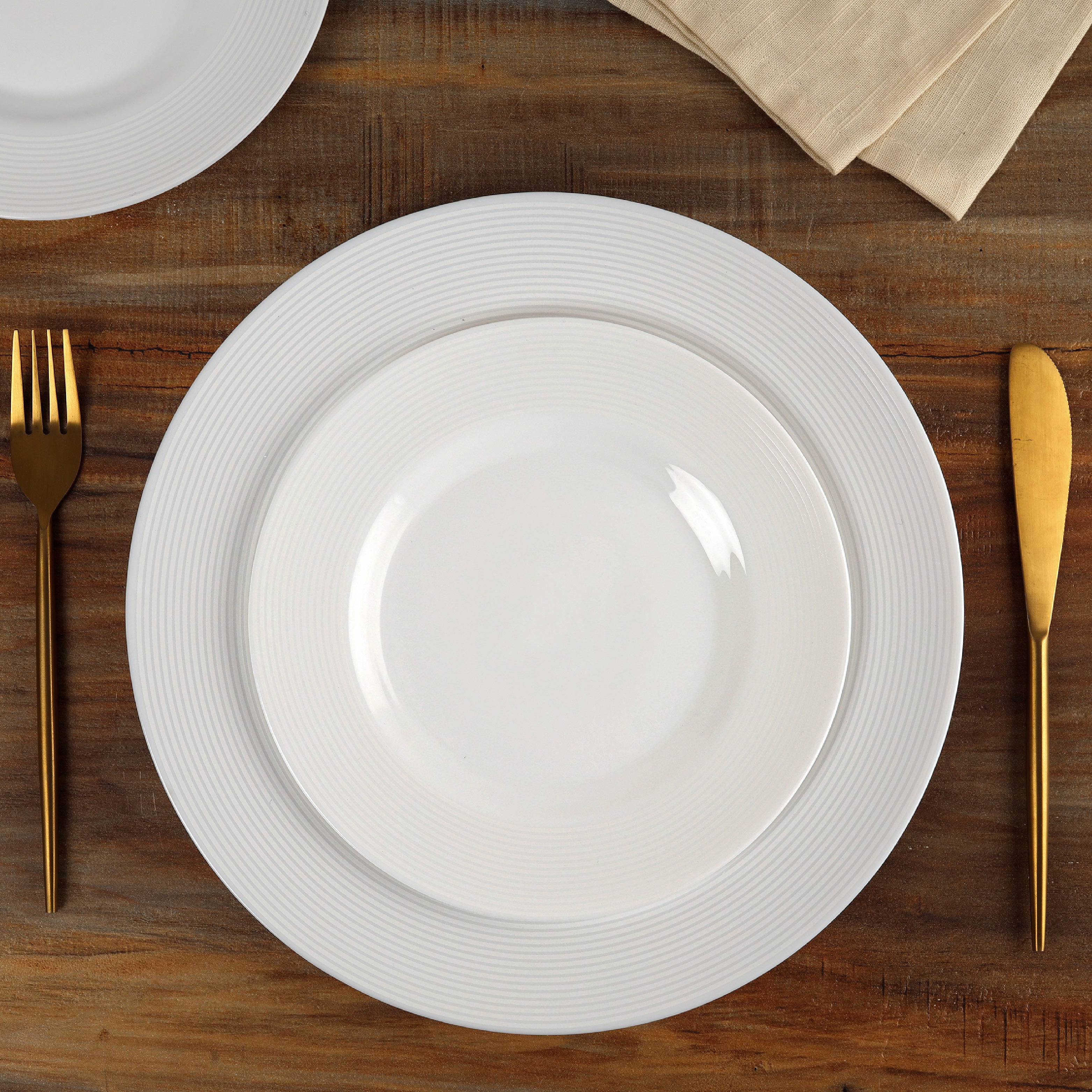 Cello Feather Series 27 Pieces Opalware Dinner Set for Family of 6 - view 2