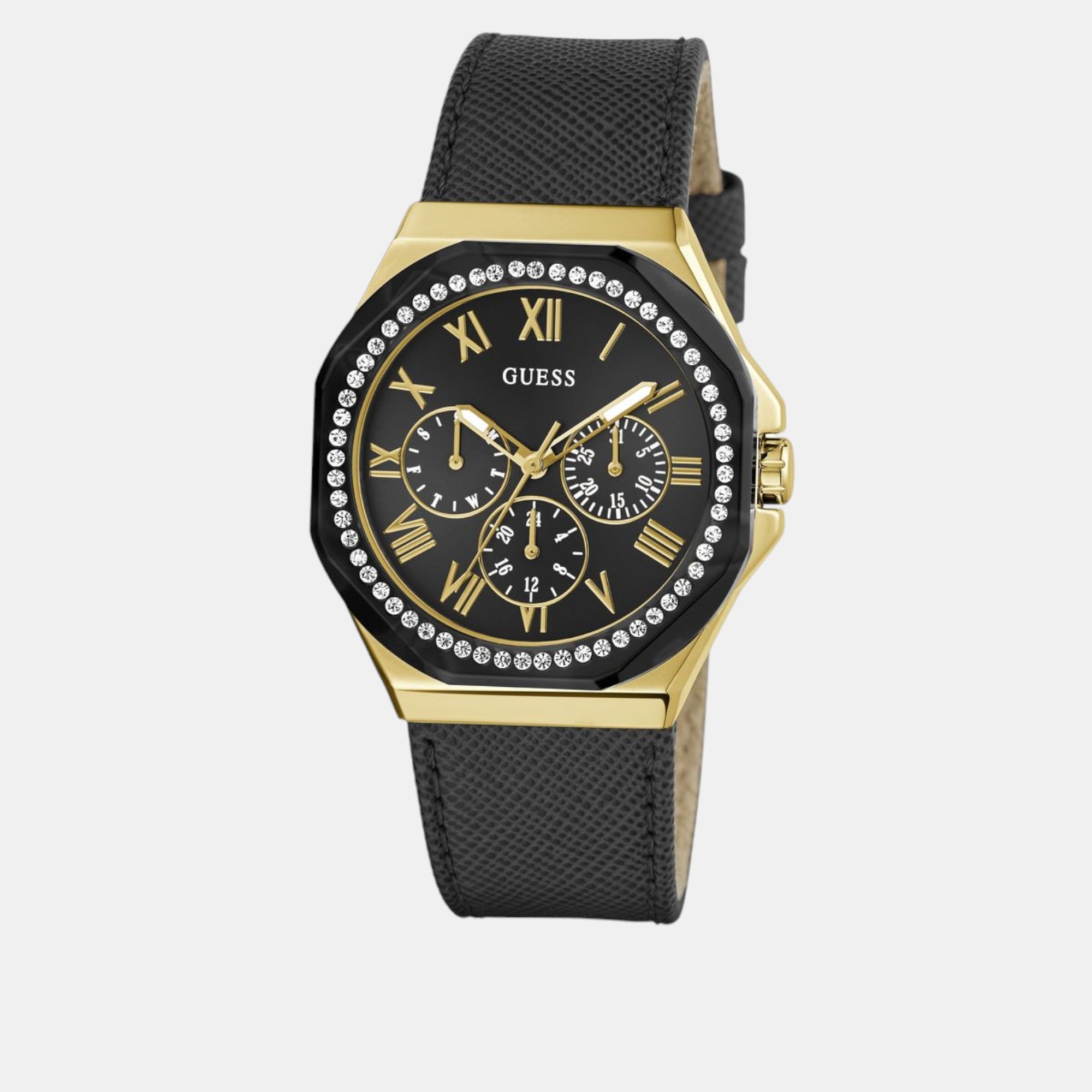 Guess Glaze Women Quartz Black Dial Multi-Function Leather Watch GW0753L4 - view 2