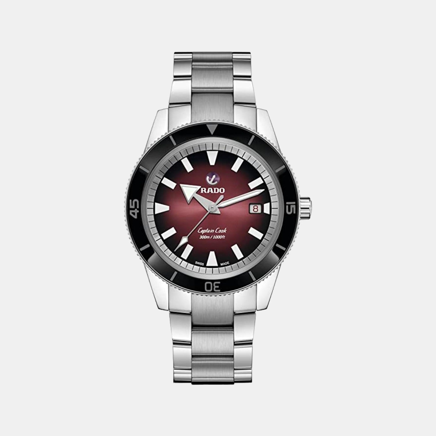 Rado Captain Cook Men Automatic Red Dial Analog Stainless Steel Watch R32105353