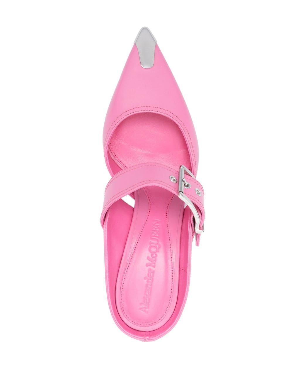 Alexander McQueen 75mm Metallic toe-cap Detail Mules - view 4