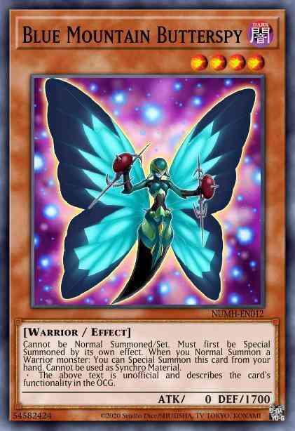 Yu-Gi-Oh! Blue Mountain Butterspy - NUMH-EN012 - Super Rare - 1st Edition