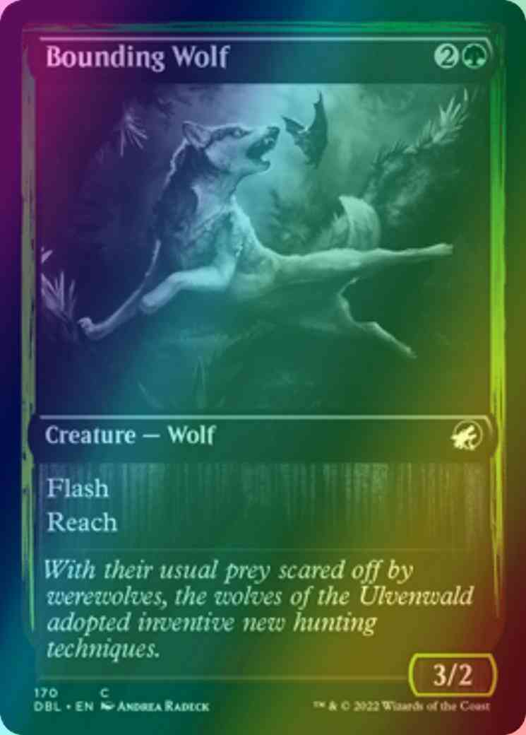 Bounding wolf 170 – Magic Bounding Wolf [170] [Innistrad: Double Feature] [Foil]