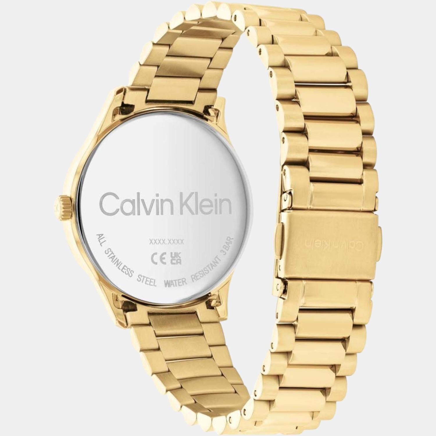 Calvin Klein Ck Iconic Unisex Quartz Yellow Dial Analog Stainless Steel Watch 25200043 - view 2
