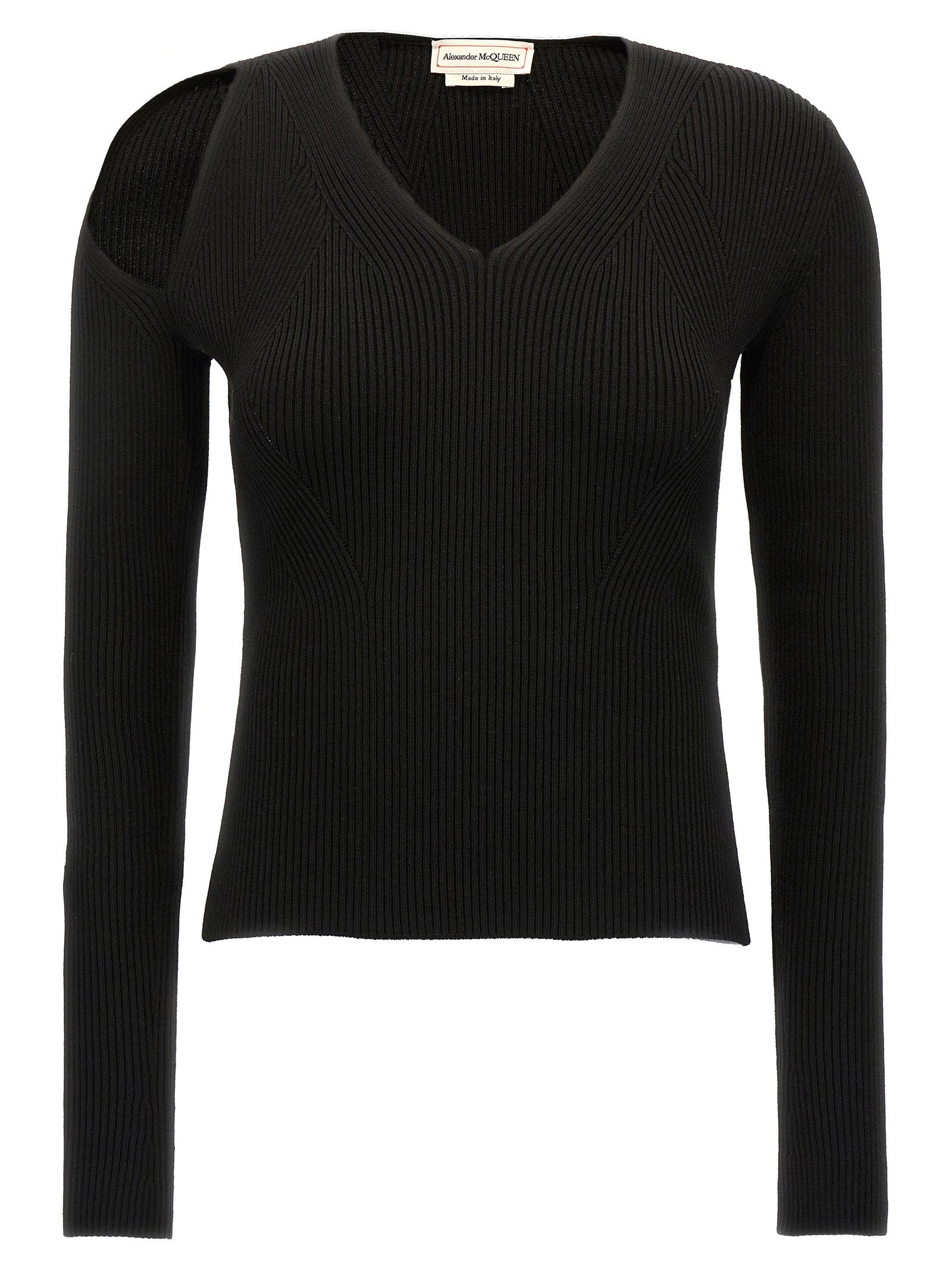 Alexander McQueen Cut-out Sweater – 95% wool 5% polyester