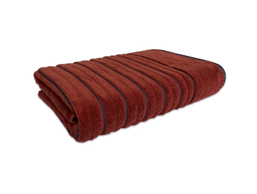 Spaces India Burnt Orange/As - Dark Orange 100% Cotton Bath Towel - Exotica By Spaces - view 2