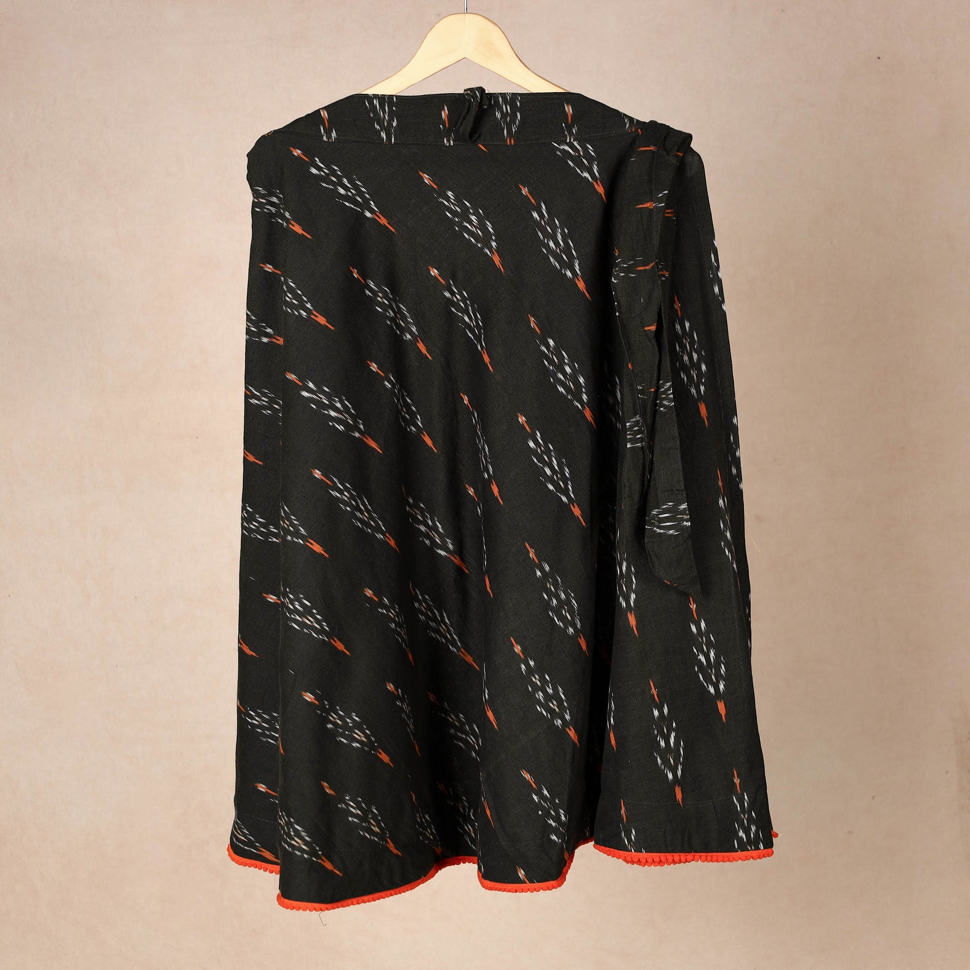 NOORI BAZAR Black - Wrap Around Cotton Pochampally Ikat Skirt