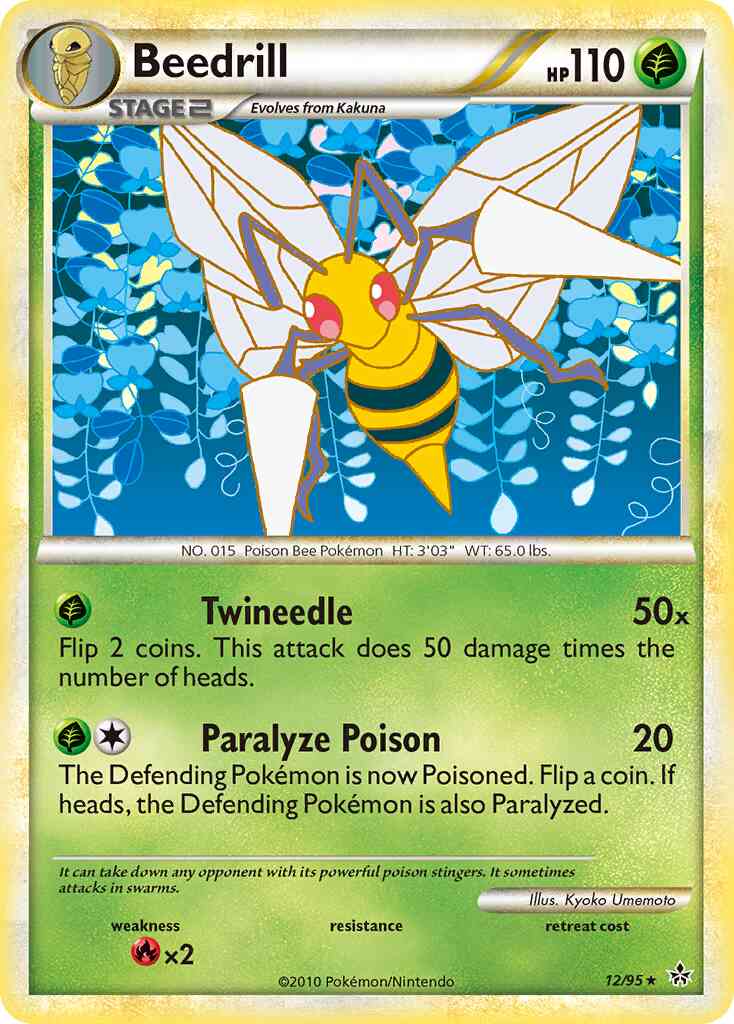 Rare hgss2-12 reverse – Pokémon Beedrill - 12/95 - Rare [hgss2-12] [Reverse Holo]