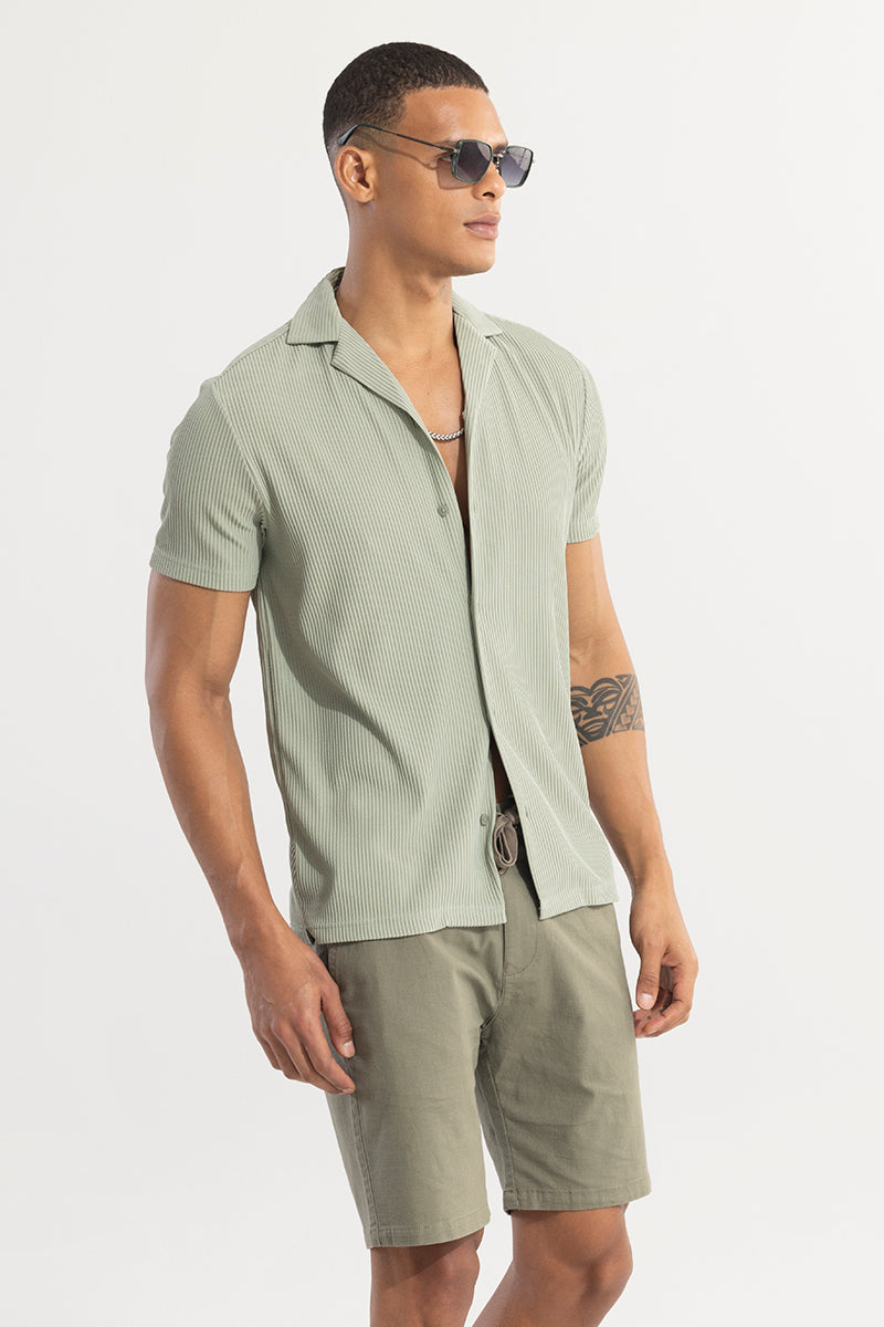 SNITCH Parallel Rib Green Shirt