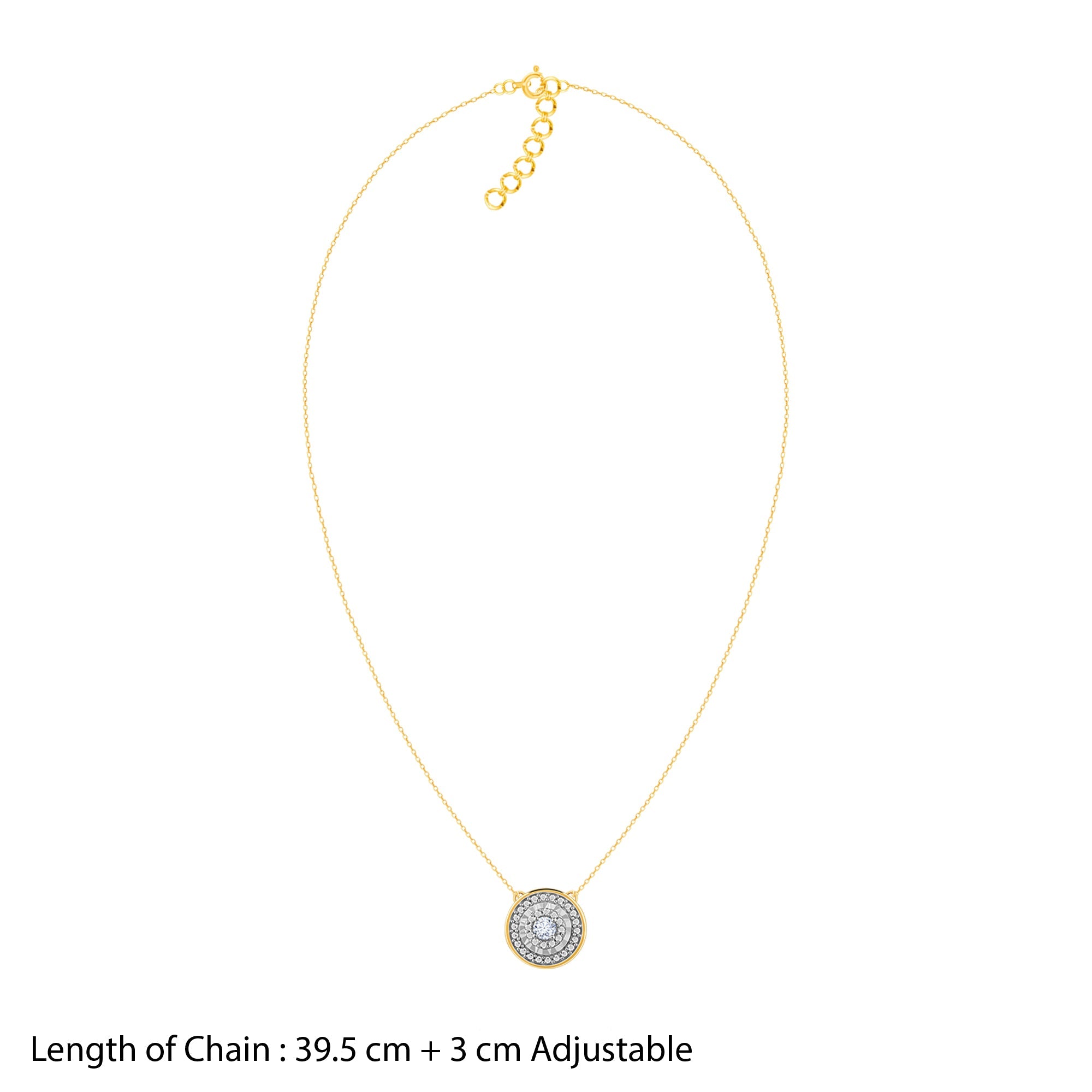 GIVA Jewellery Gold Gorgeous Cluster Diamond Necklace - view 5