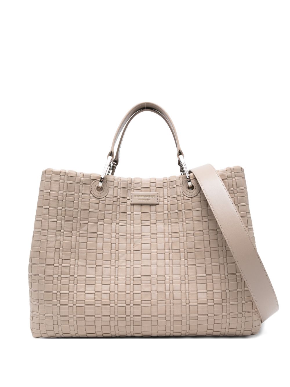 Emporio Armani Myea Medium Shopper Bag In Woven Nylon