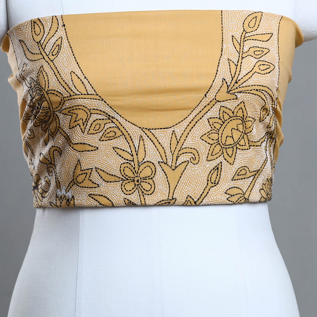 KHUSHBASH - HAPPY LOOM OF EAST Bengal Kantha Embroidery Cotton Blouse Piece 36 - view 2