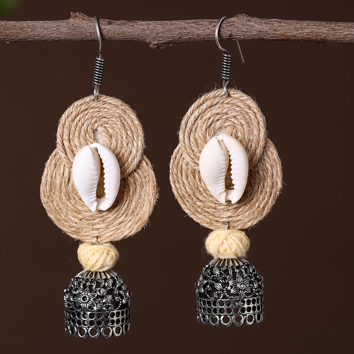 JALPARI Adhya German Silver Jute Jhumki Earrings - view 2