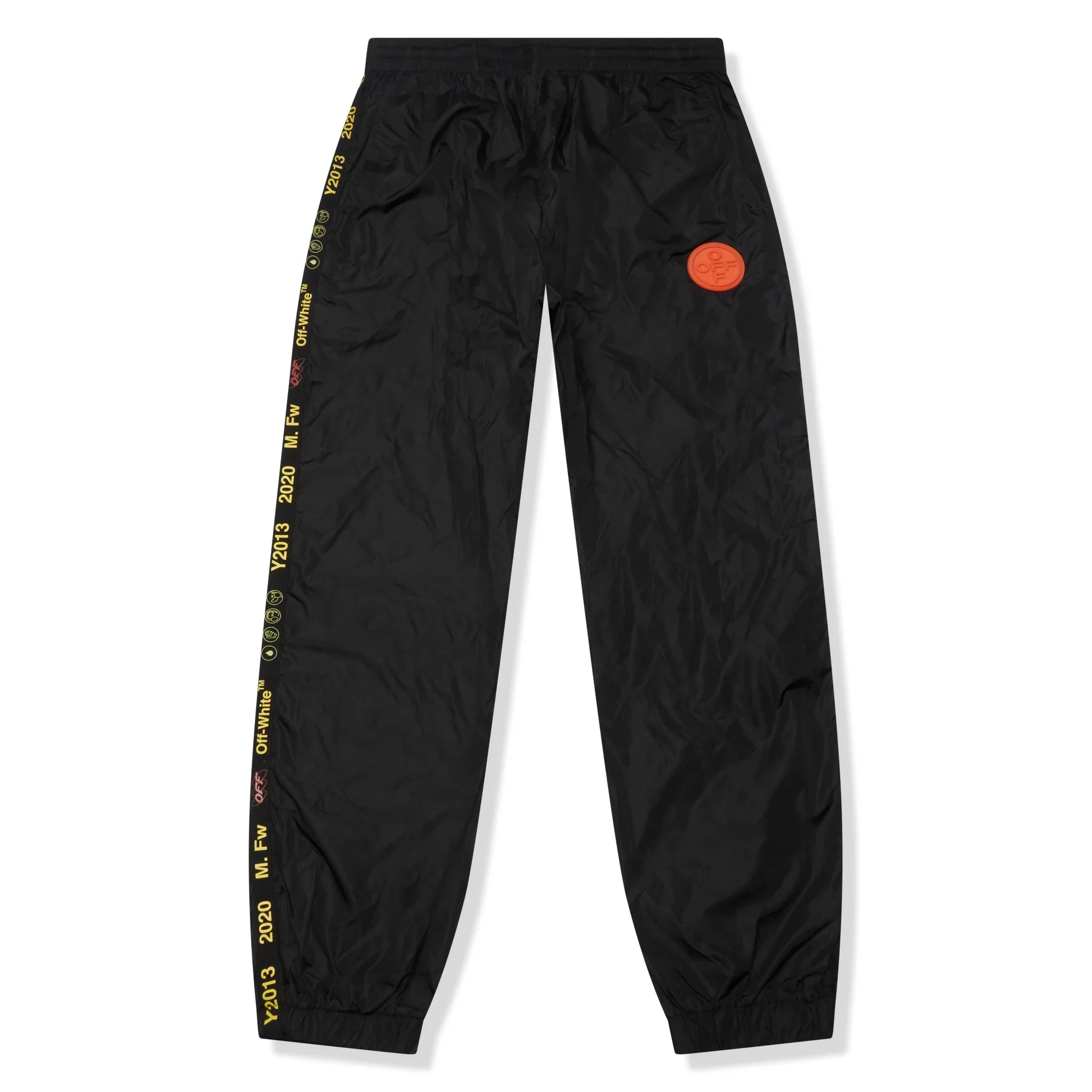 Preloved - Off-White Nylon Side Stripe Black Yellow Track Pants