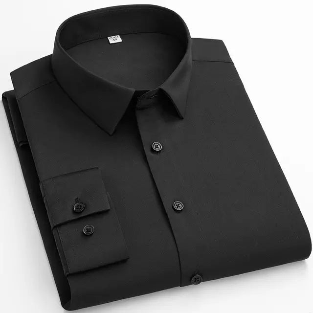 BlackTree Premium Cotton Blend Solid Shirts (Black)