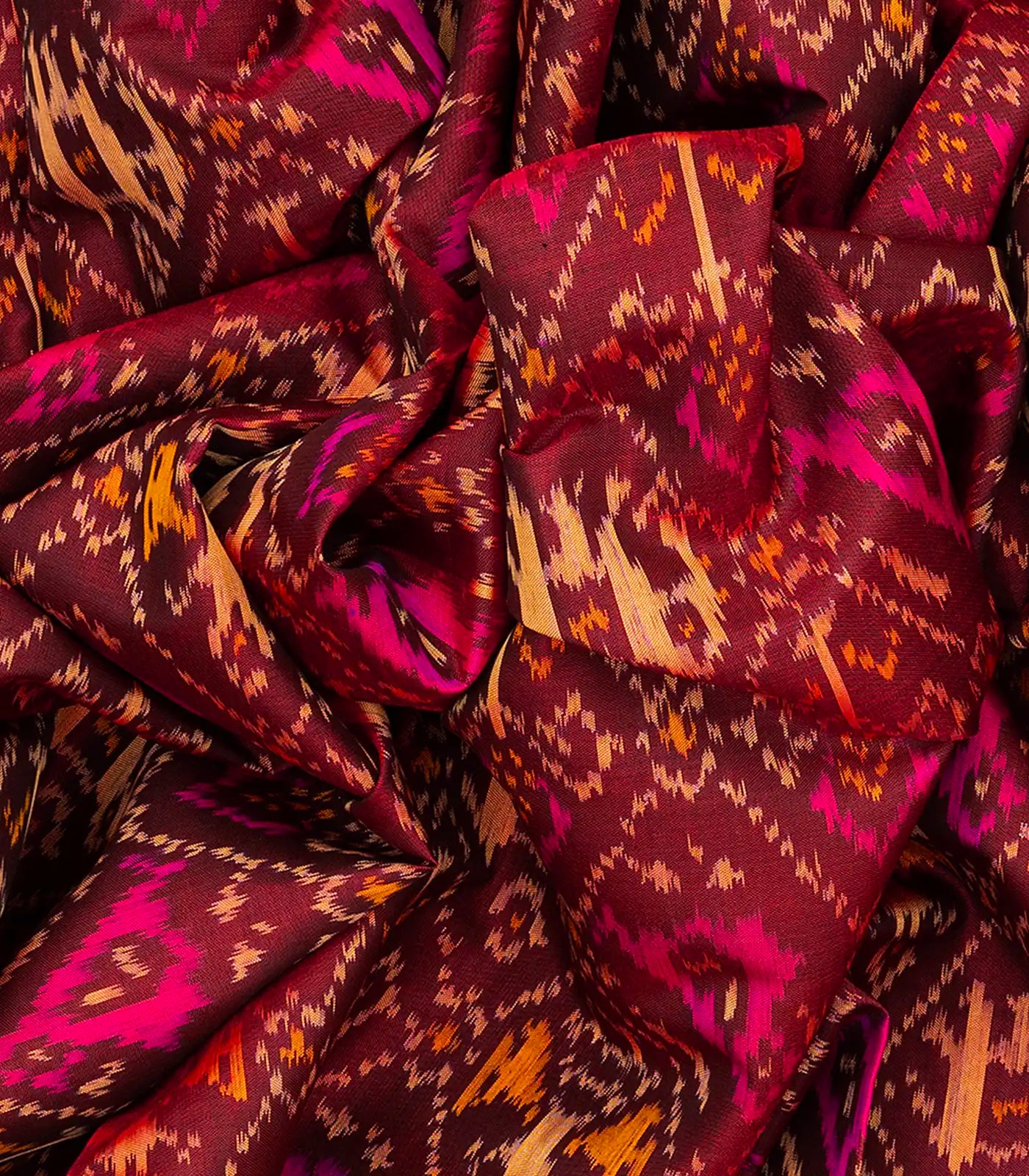 RmKV Maroon Handloom Rajkot Patola Silk Saree With Bird Motifs-Maroon - view 3