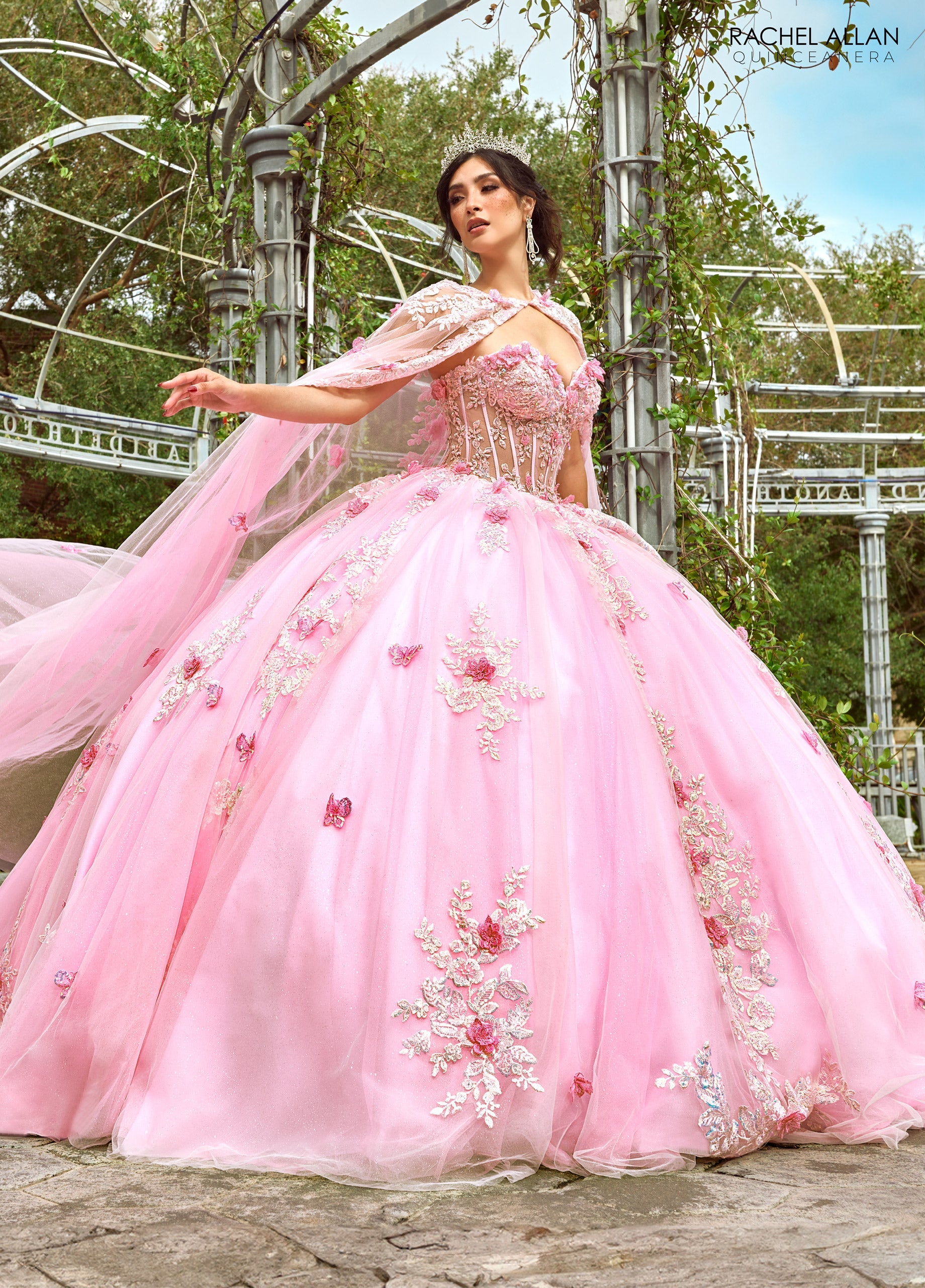 Mary's Bridal Strapless Cape Quinceanera Dress by Rachel Allan RQ1155