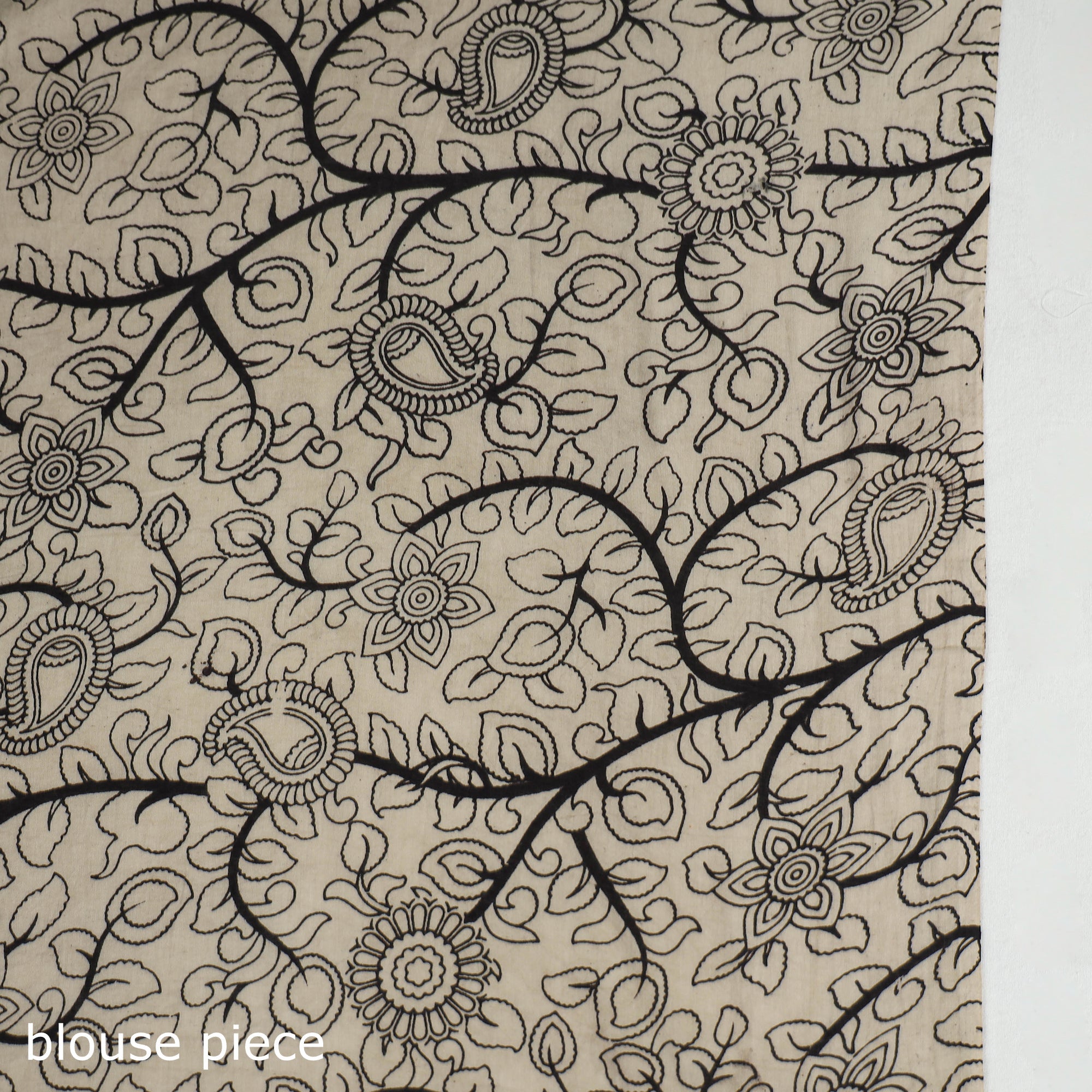 SOUTH KARGHA Black - Printed Cotton Kalamkari Saree with Blouse Piece 02 - view 7