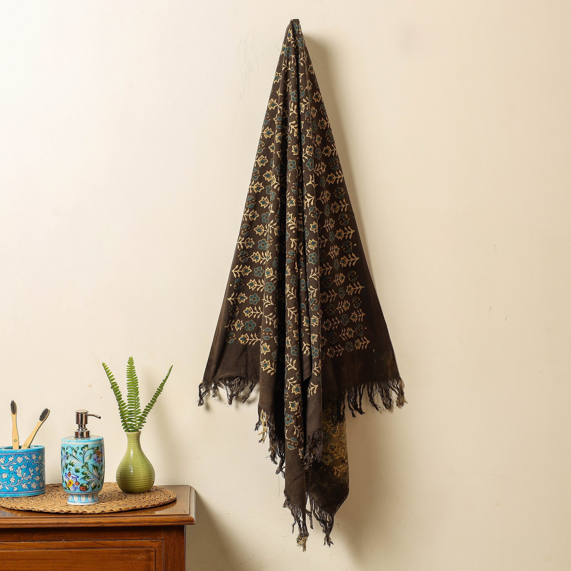 KACHCHH JI CHHAAP Brown - Block Print Cotton Ajrakh Handloom Towel