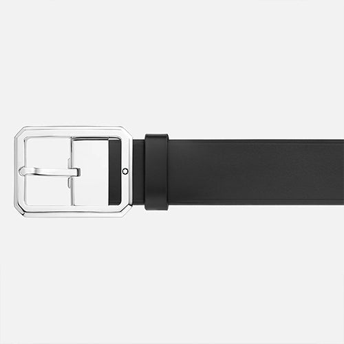 Montblanc Mont Blanc, Blue/black 35 mm reversible leather belt - view 3