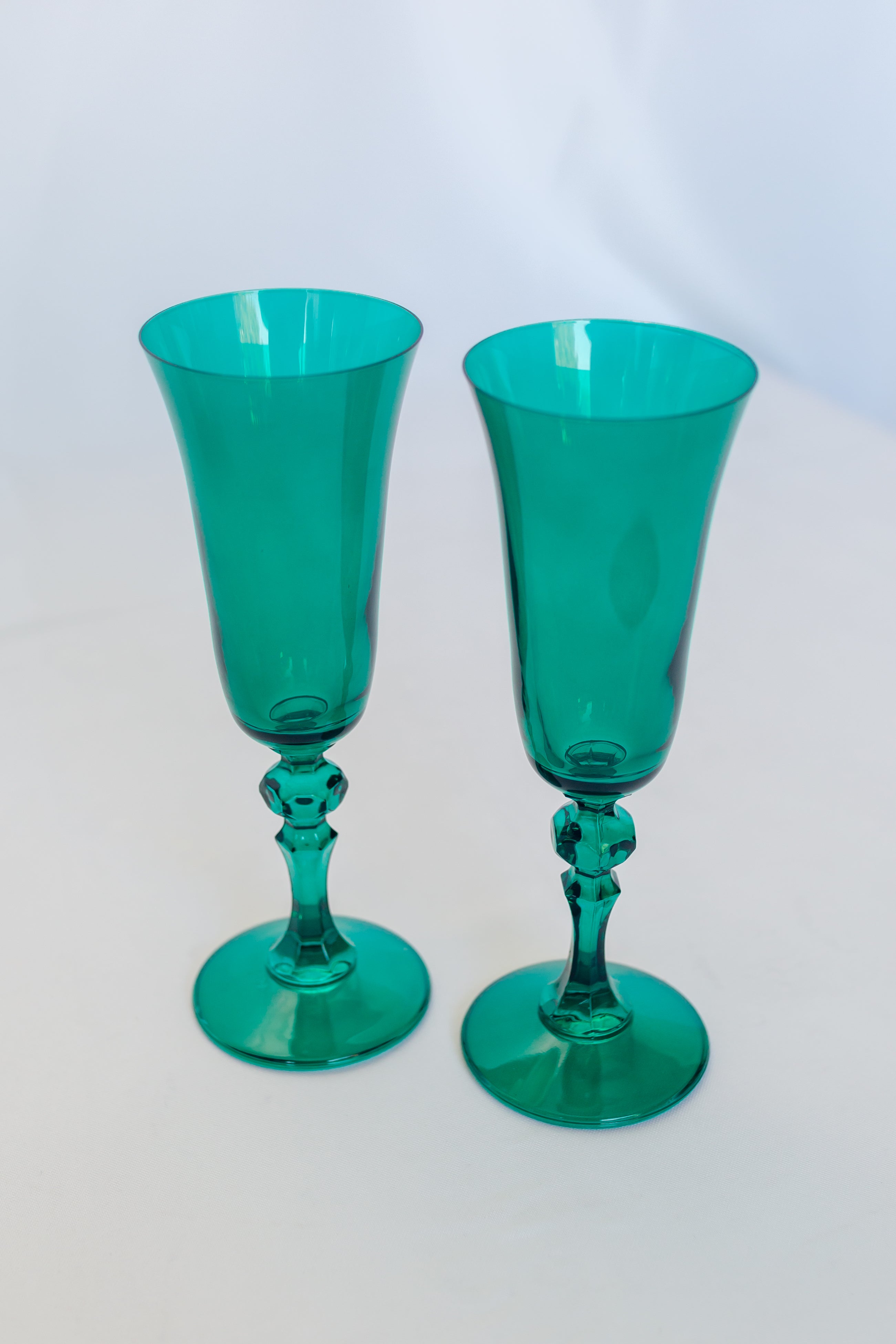 Estelle Colored Glass Estelle Colored Regal Flute - Set of 2 {Emerald Green} - view 8