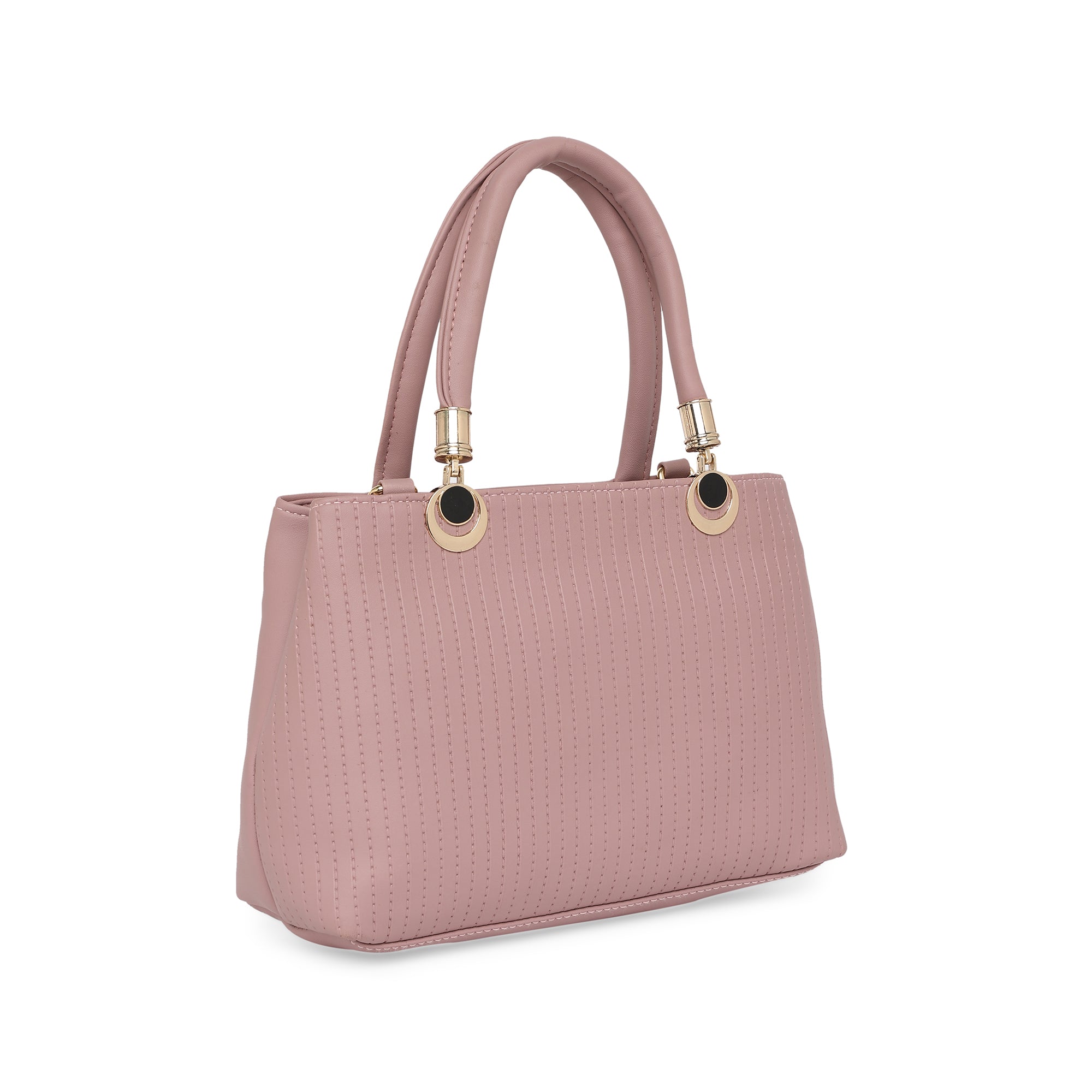 Peachmode Seller Mauve Women Vegan Leather Handbag With Belt - view 2