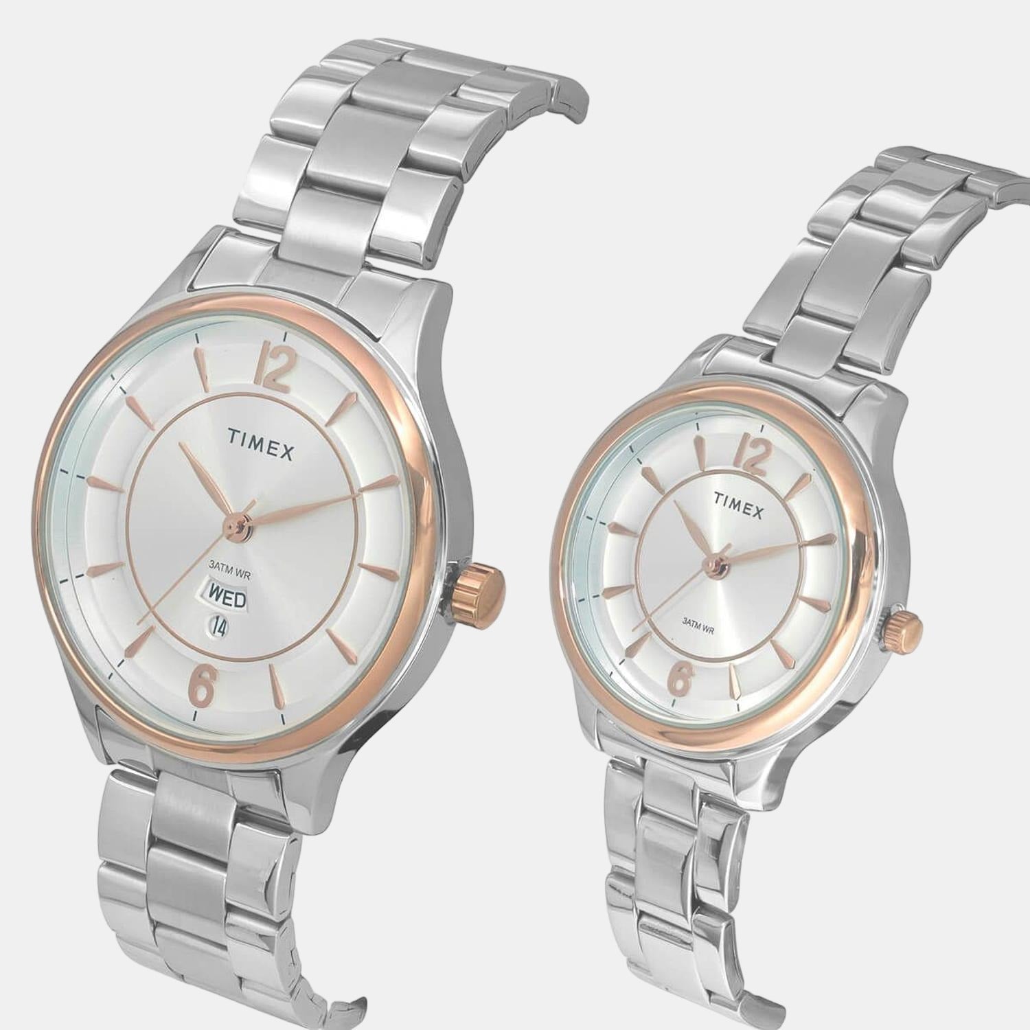 Timex Empera Couple Quartz Silver Dial Analog Stainless Steel Watch TW00PR274 - view 2