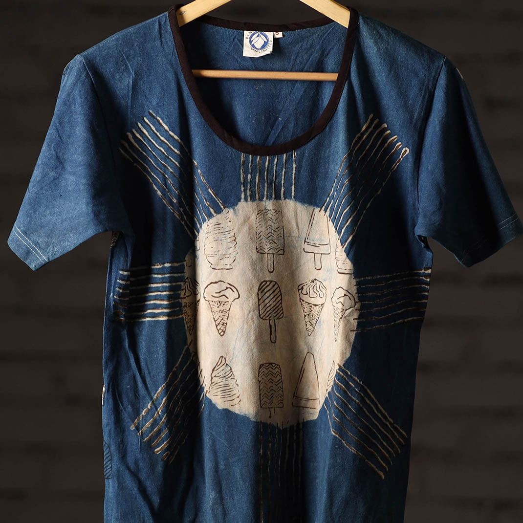 BINDAAS UNLIMITED Bindaas Block Art Printed Cotton Women Round Neck T-shirt 83 - view 2