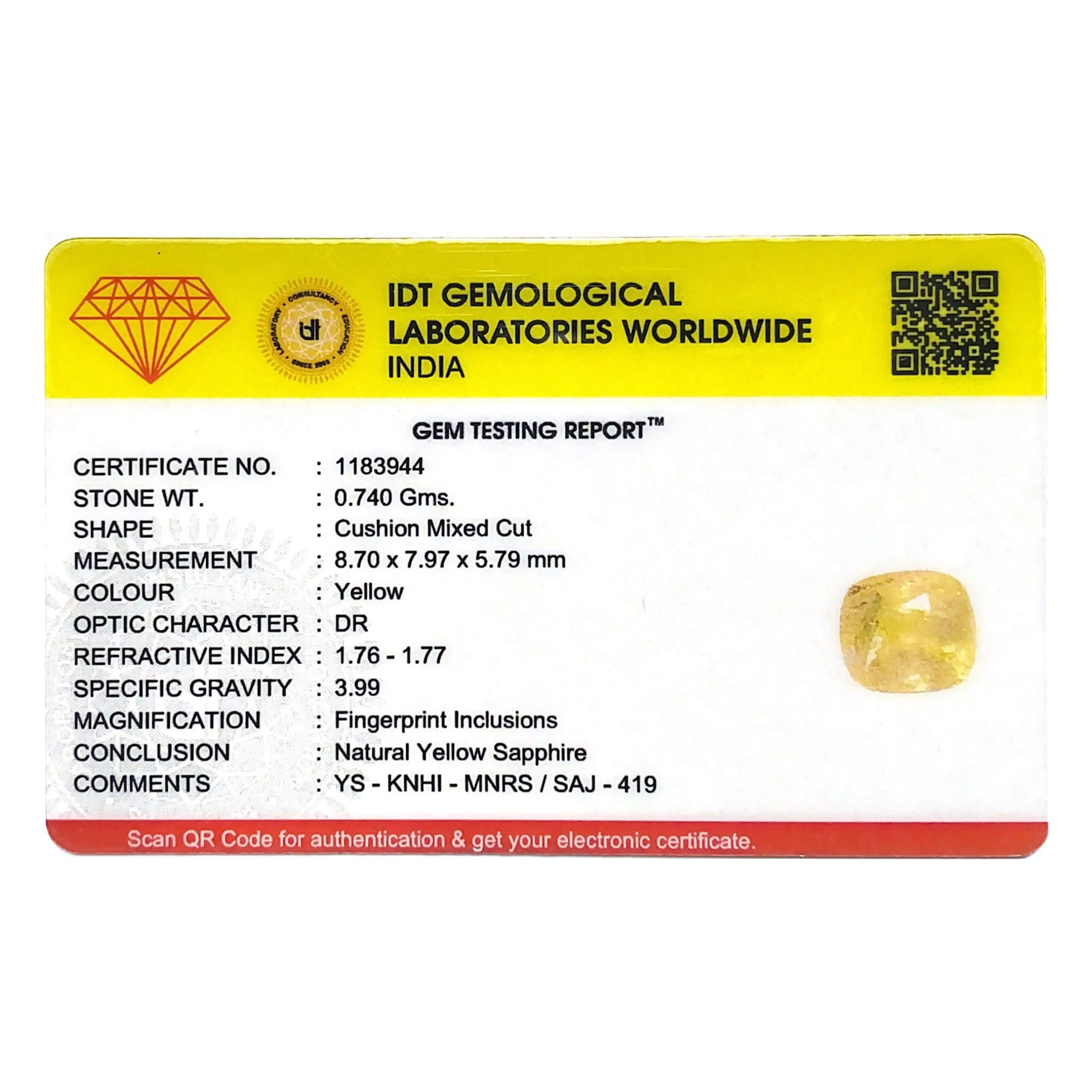 Pramogh Yellow Sapphire - 3.7 Carat - view 4