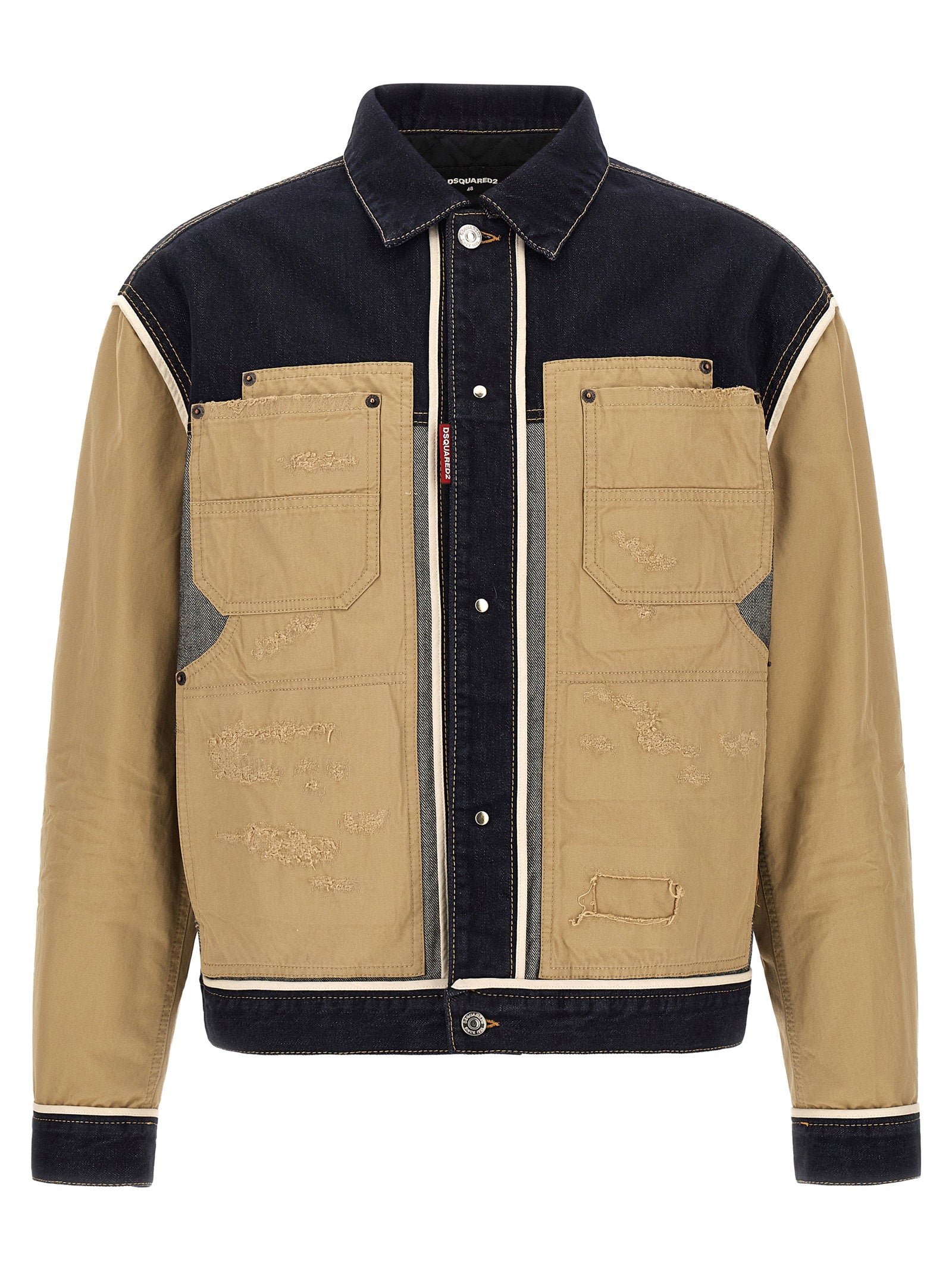Dsquared2 Two-material Denim Jacket – 100% cotton