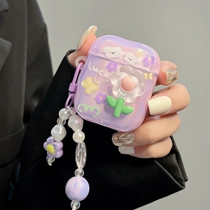 Peeperly 3D Tulip Flower Case with Charm - AirPods - view 3