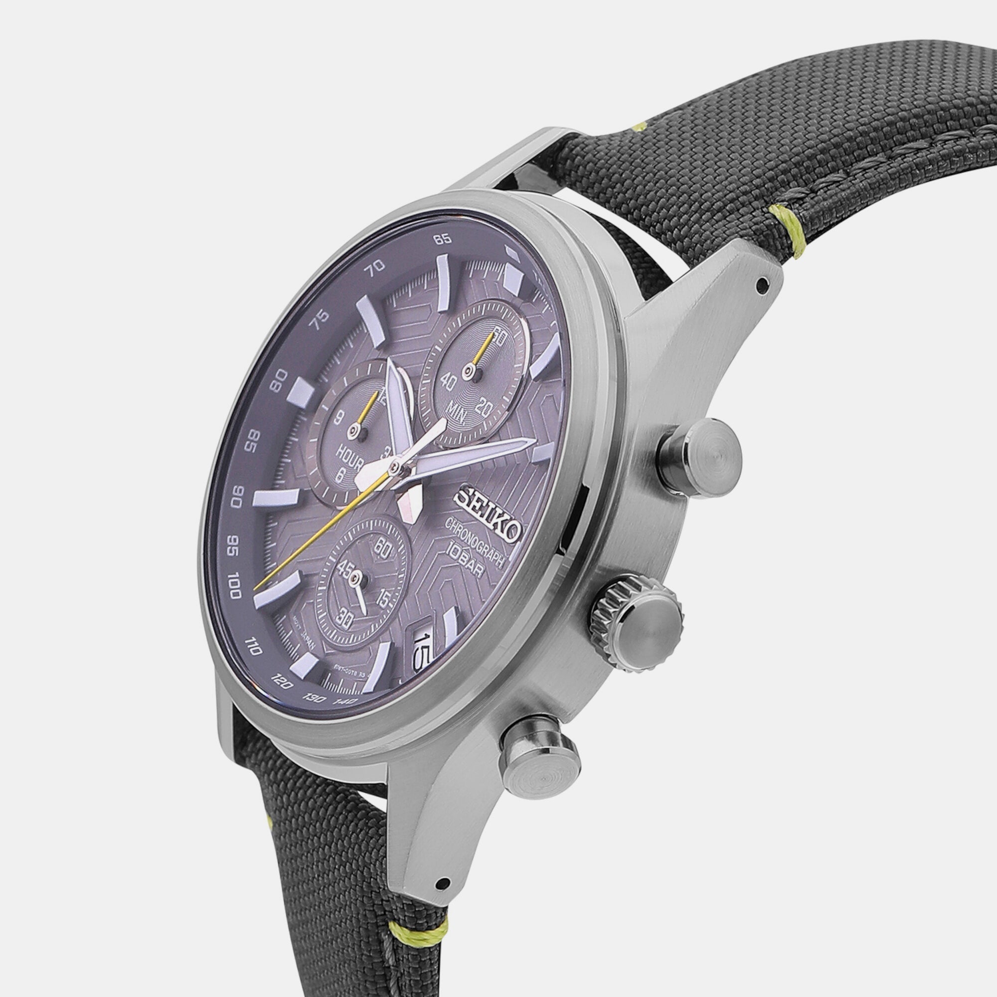 Seiko Dress Men Quartz Grey Dial Chronograph Leather Watch SSB423P1 - view 2