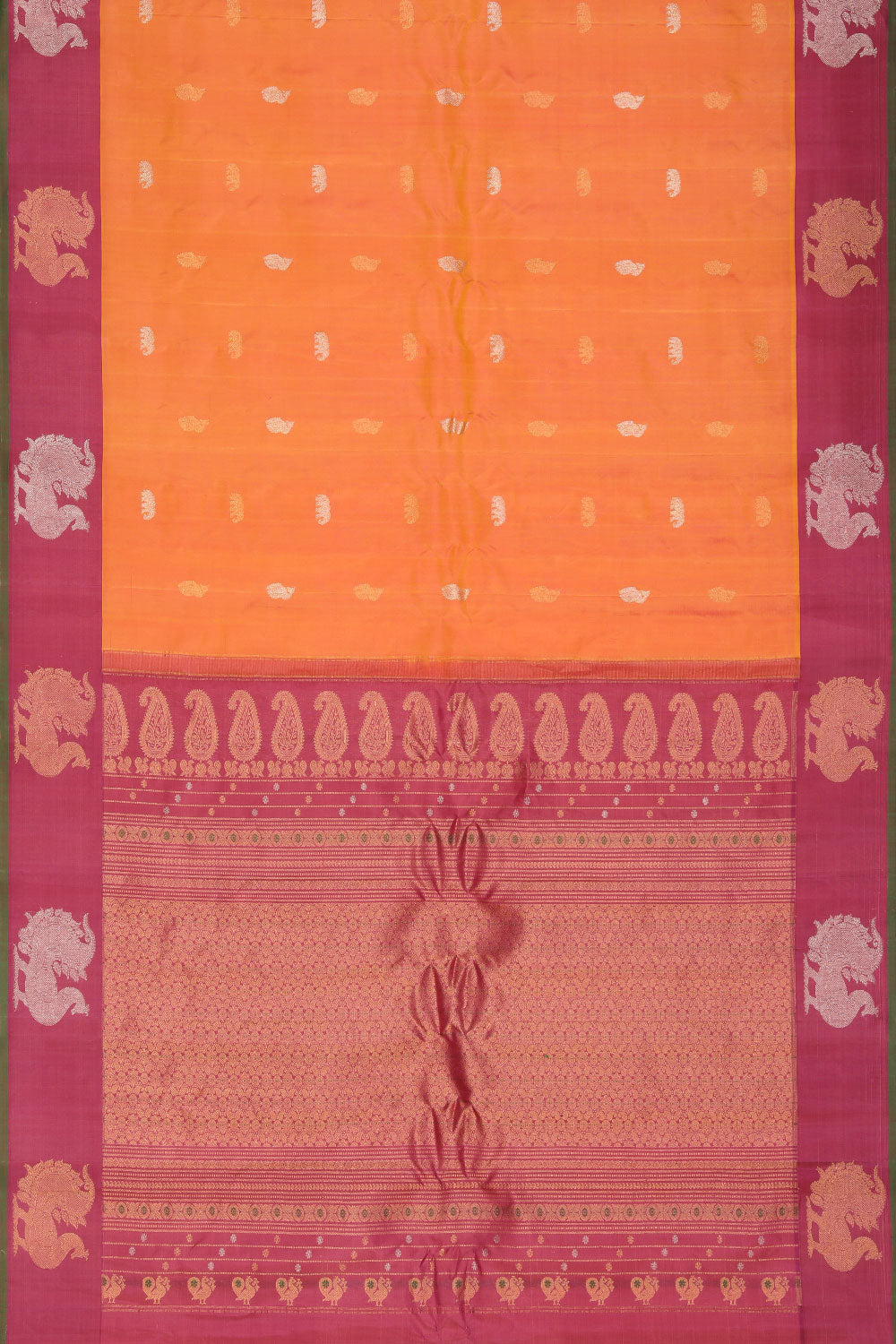 Kalanjali Gadwal Mustard Saree – Women's - view 3