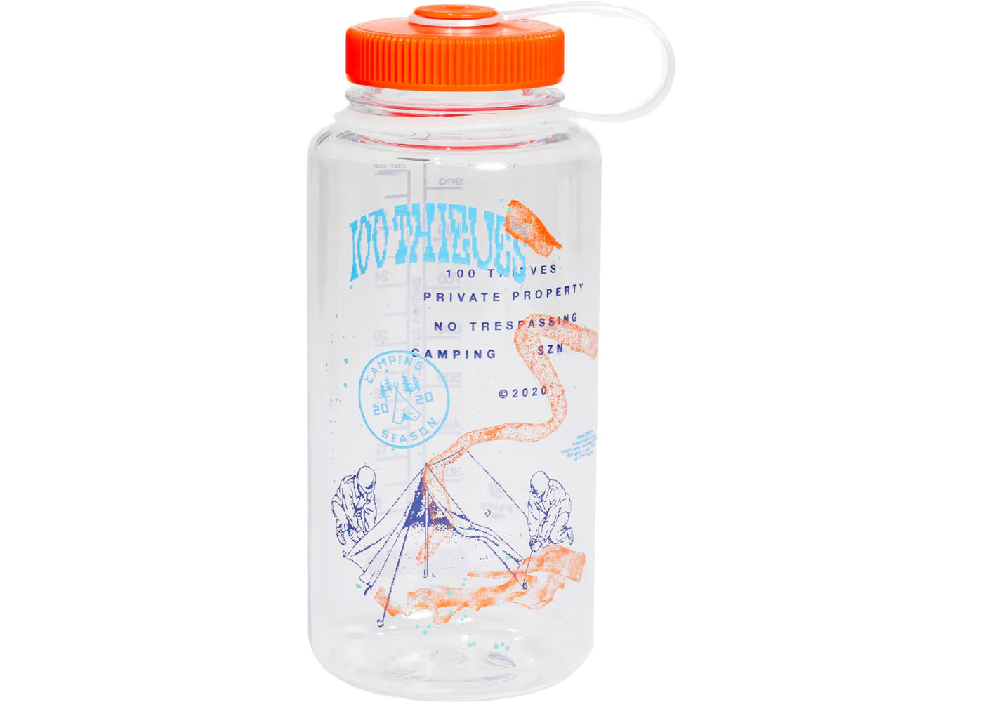 100 Thieves No Camping Nalgene Bottle Orange Lid